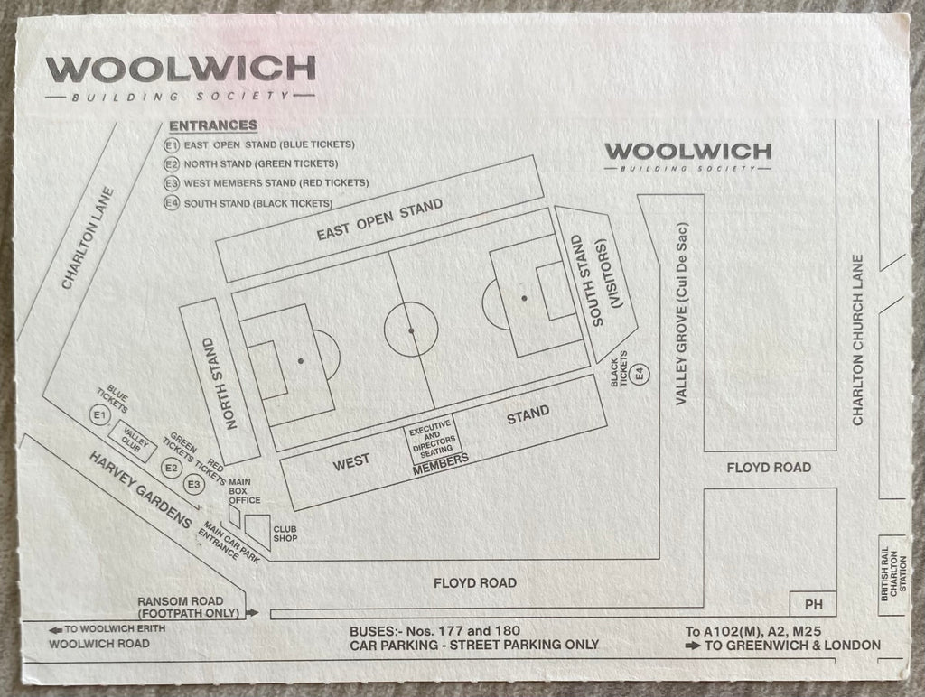 1992/93 ORIGINAL DIVISION 1 TICKET CHARLTON ATHLETIC V BRISTOL ROVERS