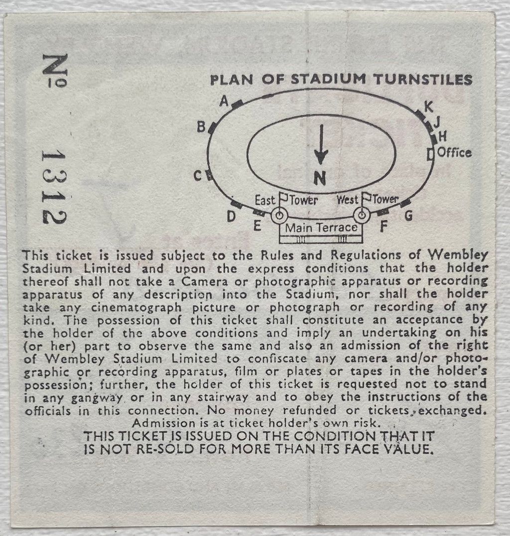 1977 ORIGINAL INTERNATIONAL TICKET ENGLAND V NETHERLANDS (DUPLICATE)