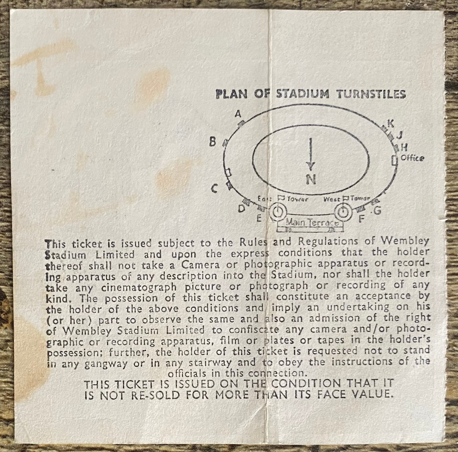1973 ORIGINAL FA CUP FINAL TICKET SUNDERLAND V LEEDS UNITED