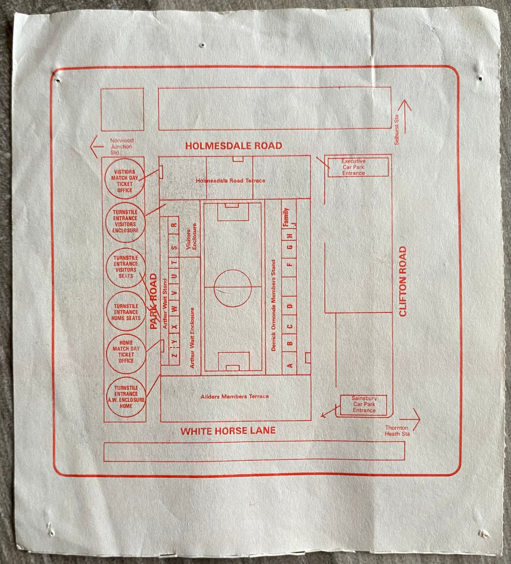 1989/90 ORIGINAL DIVISION 1 TICKET CRYSTAL PALACE V CHARLTON ATHLETIC