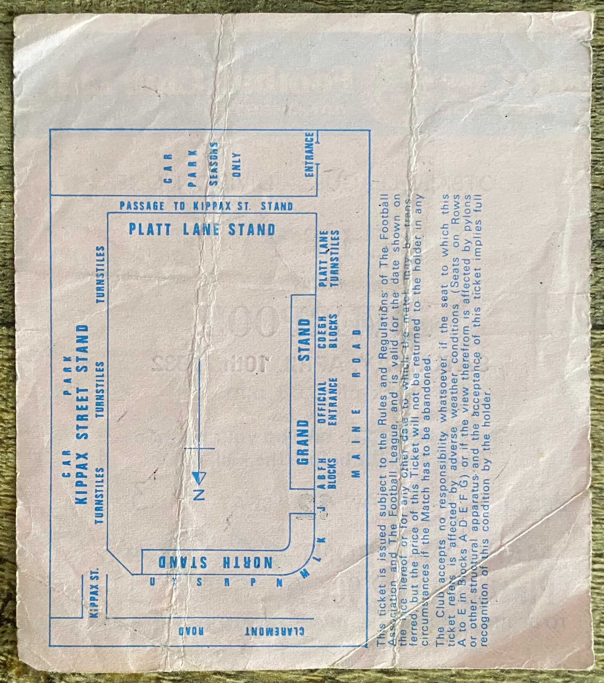 1981/82 ORIGINAL DIVISION ONE TICKET MANCHESTER CITY V LIVERPOOL