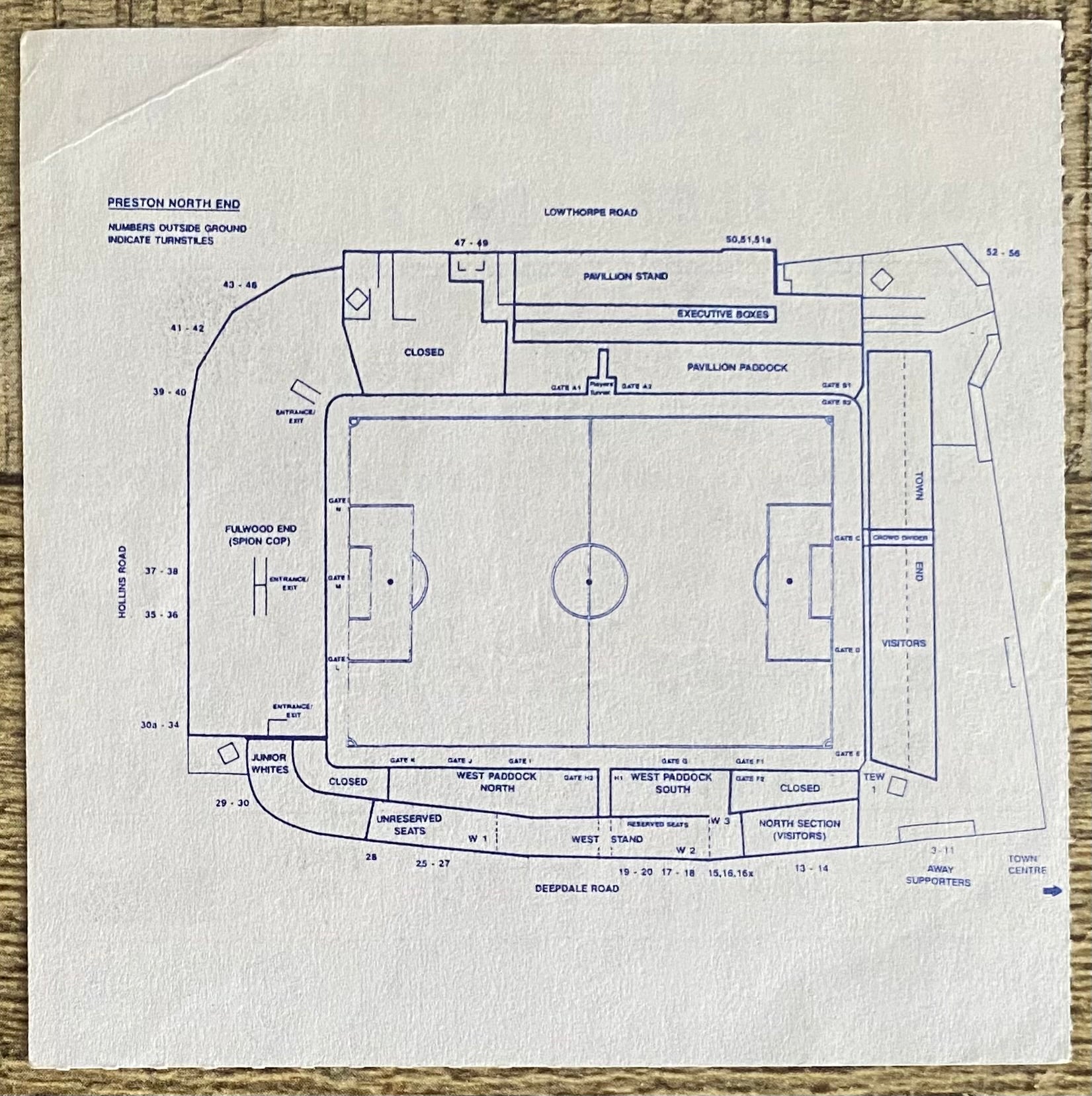 1992/93 ORIGINAL DIVISION 2 TICKET PRESTON NORTH END V HARTLEPOOL UNITED