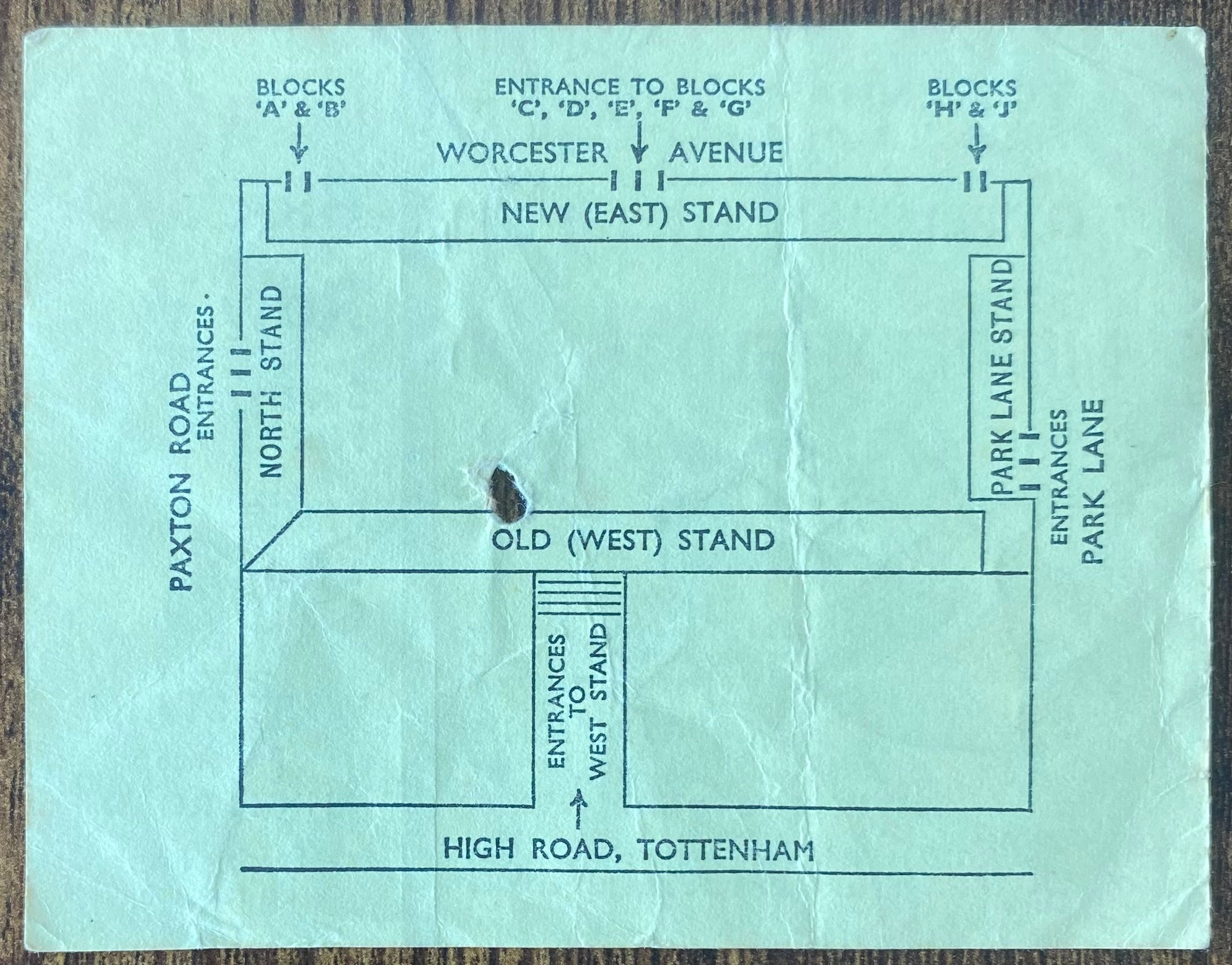 1971/72 ORIGINAL DIVISION ONE TICKET TOTTENHAM HOTSPUR V HUDDERSFIELD TOWN