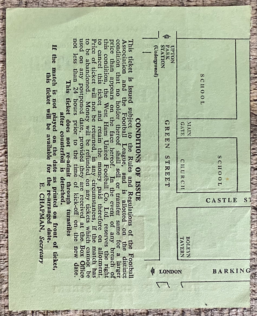 1978/79 ORIGINAL LEAGUE CUP 2ND ROUND TICKET WEST HAM UNITED V SWINDON TOWN