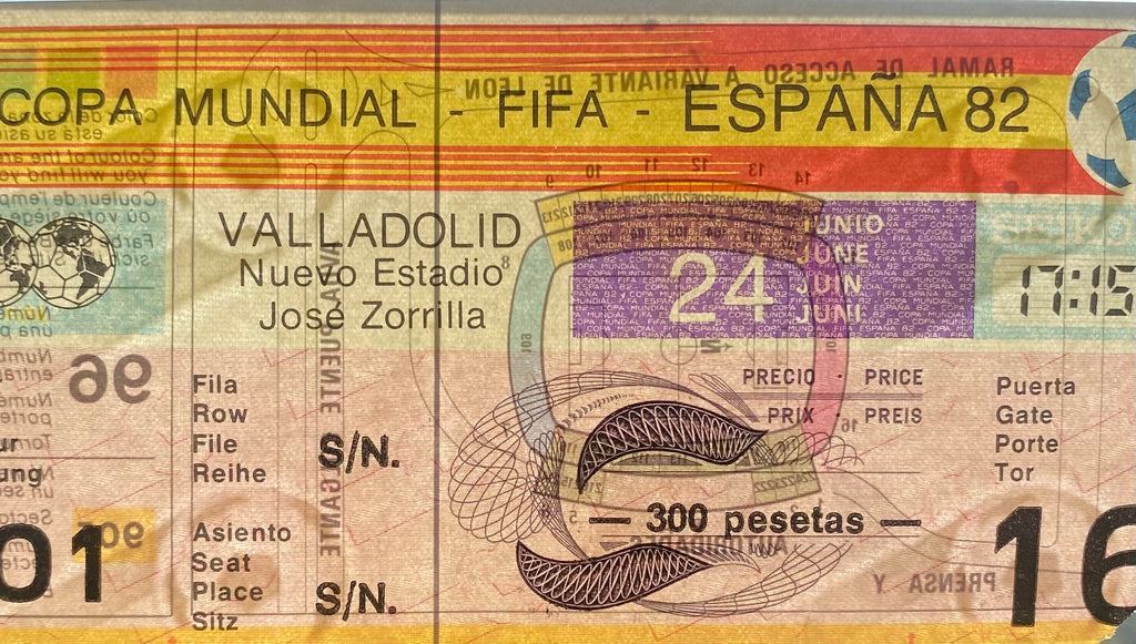 1982 ORIGINAL WORLD CUP 1ST ROUND TICKET FRANCE V CZECHOSLOVAKIA @ VALLADOLID