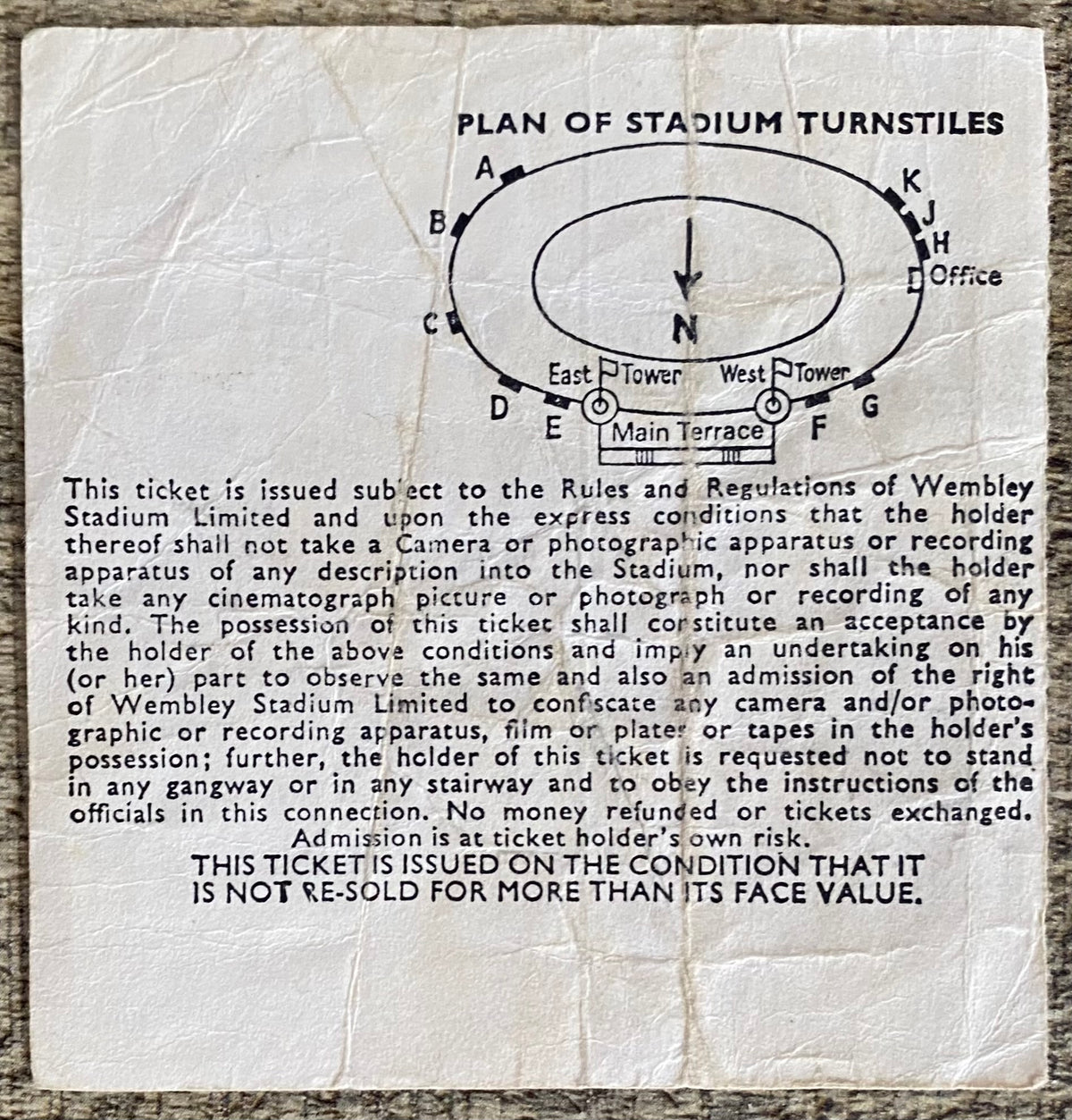 1977 ORIGINAL FA CUP FINAL TICKET LIVERPOOL V MANCHESTER UNITED