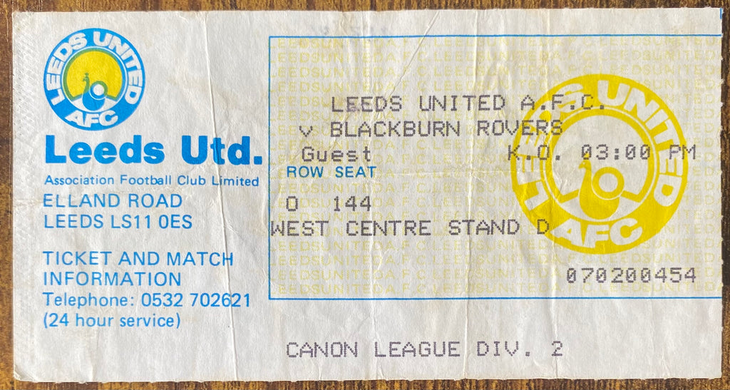 1983/84 ORIGINAL DIVISION TWO TICKET LEEDS UNITED V BLACKBURN ROVERS