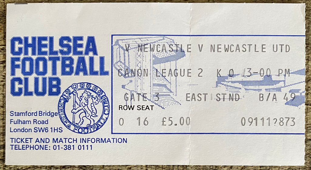1983/84 ORIGINAL DIVISION 2 TICKET CHELSEA V NEWCASTLE UNITED