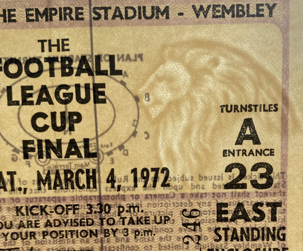 1972 ORIGINAL LEAGUE CUP FINAL TICKET CHELSEA V STOKE CITY