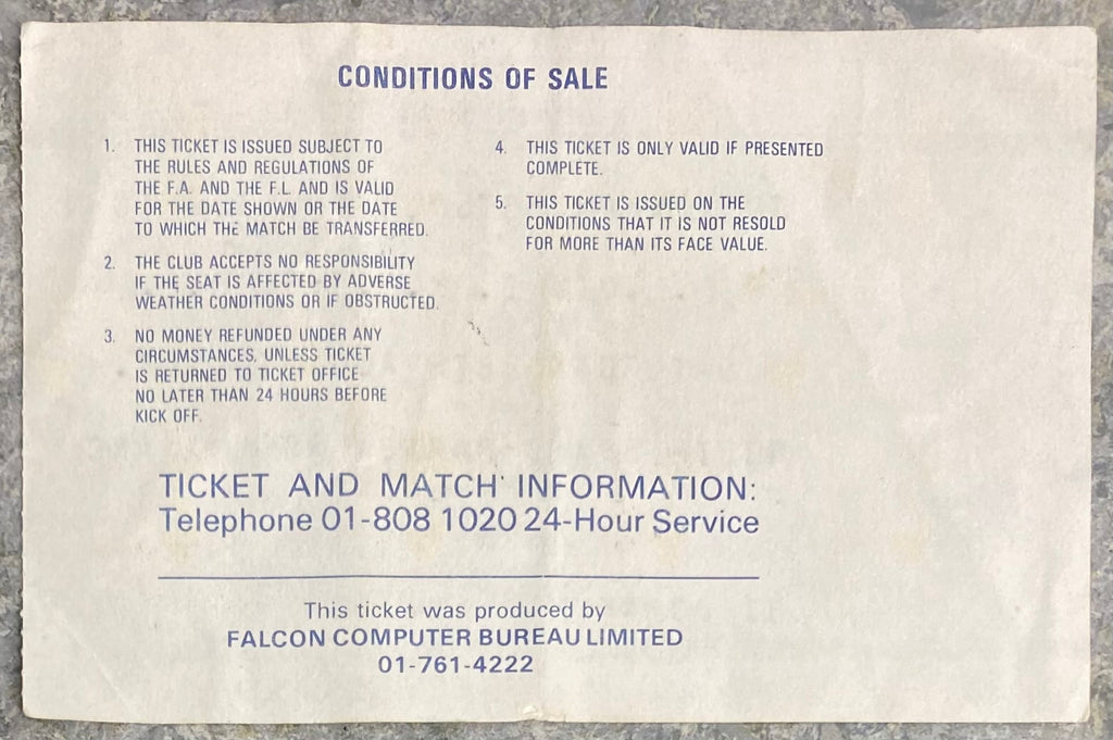 1982/83 ORIGINAL DIVISION ONE TICKET TOTTENHAM HOTSPUR V LUTON TOWN