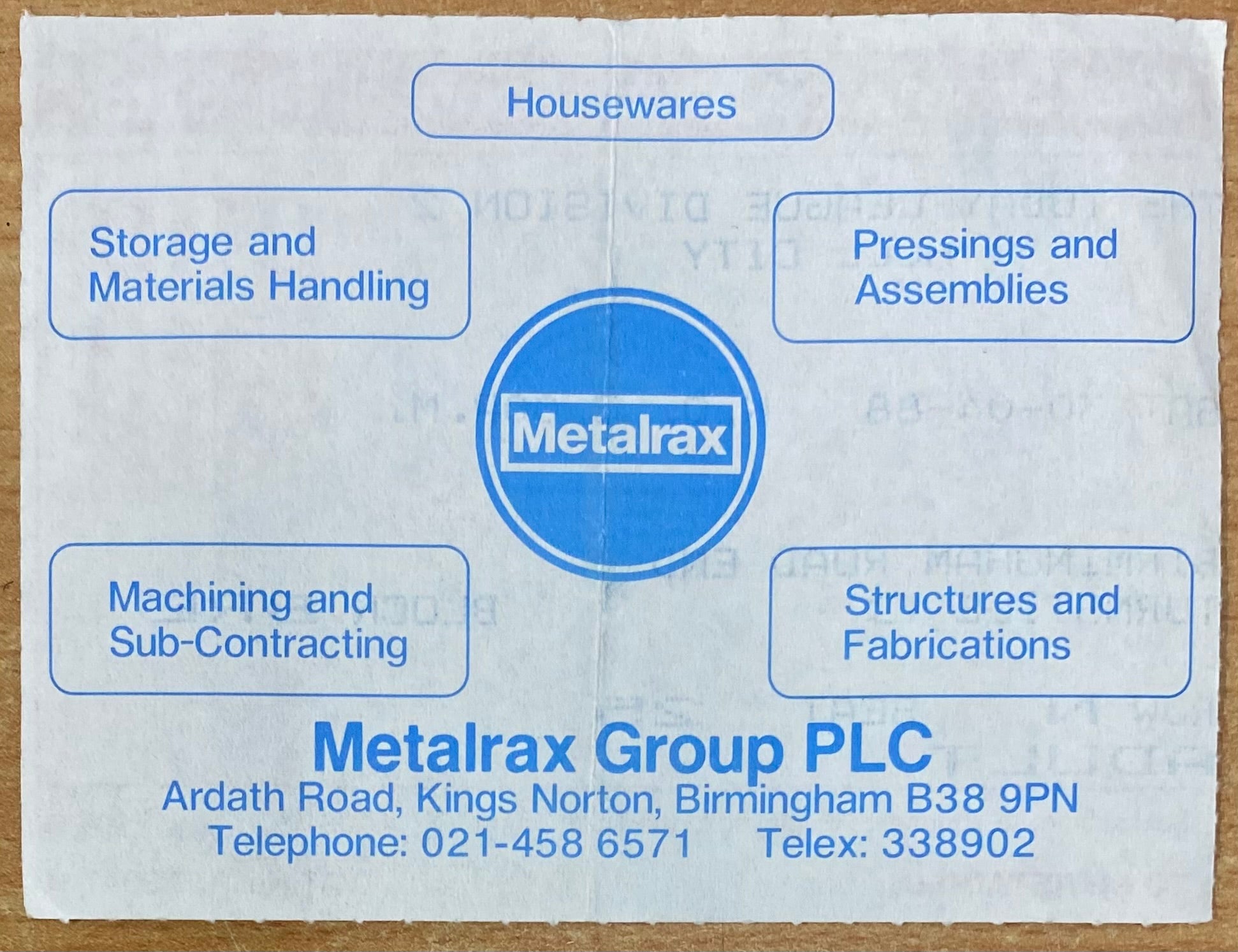 1987/88 ORIGINAL DIVISION 2 TICKET WEST BROMWICH ALBION V HULL CITY