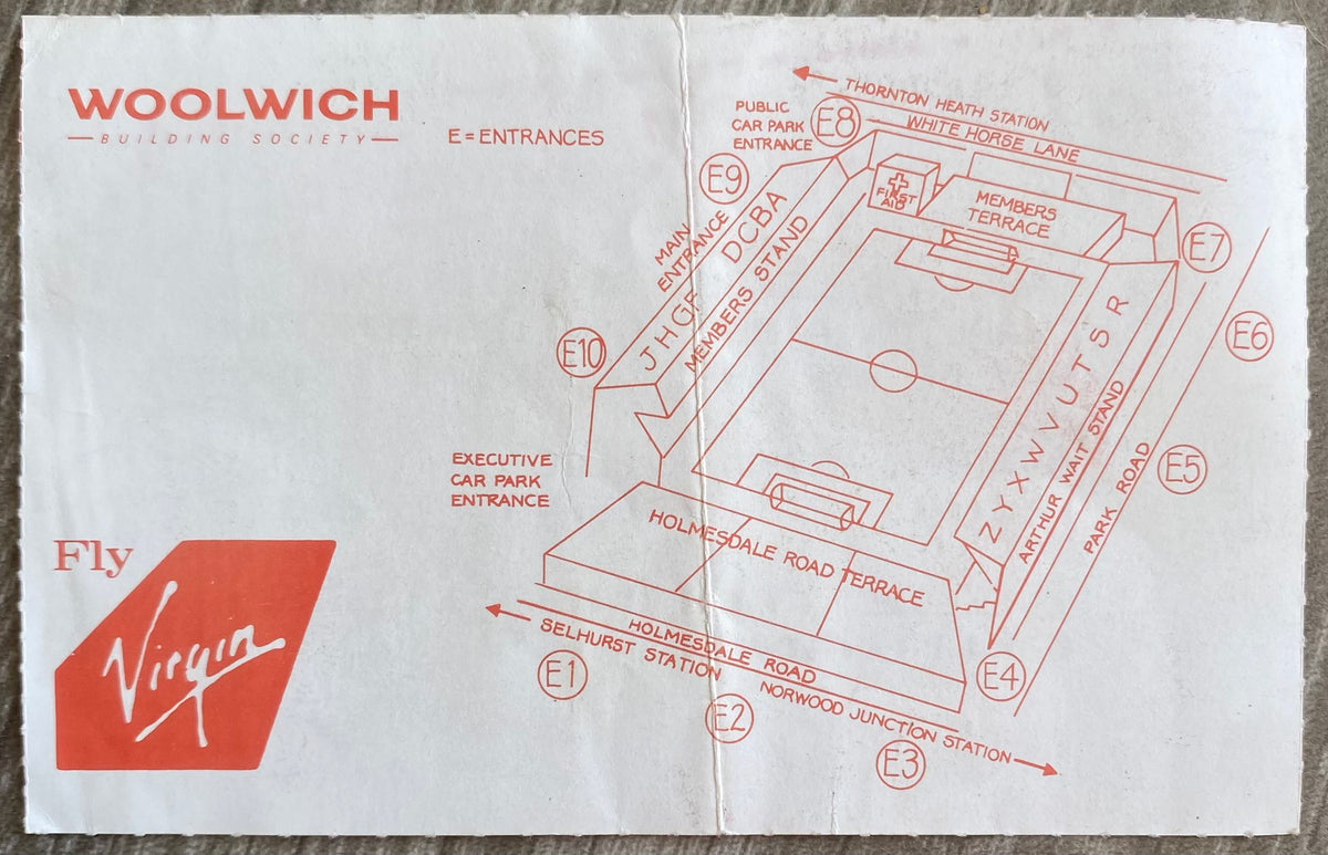 1990/91 ORIGINAL DIVISION 2 TICKET CHARLTON ATHLETIC V IPSWICH TOWN
