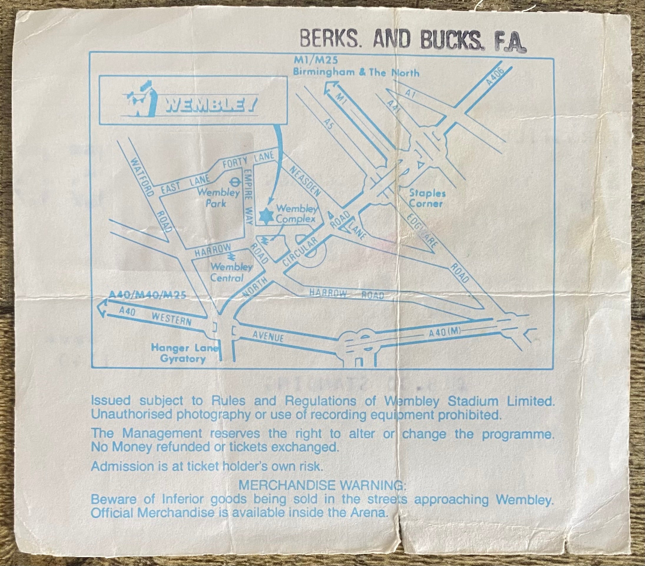 1988 ORIGINAL FA CUP FINAL TICKET WIMBLEDON V LIVERPOOL