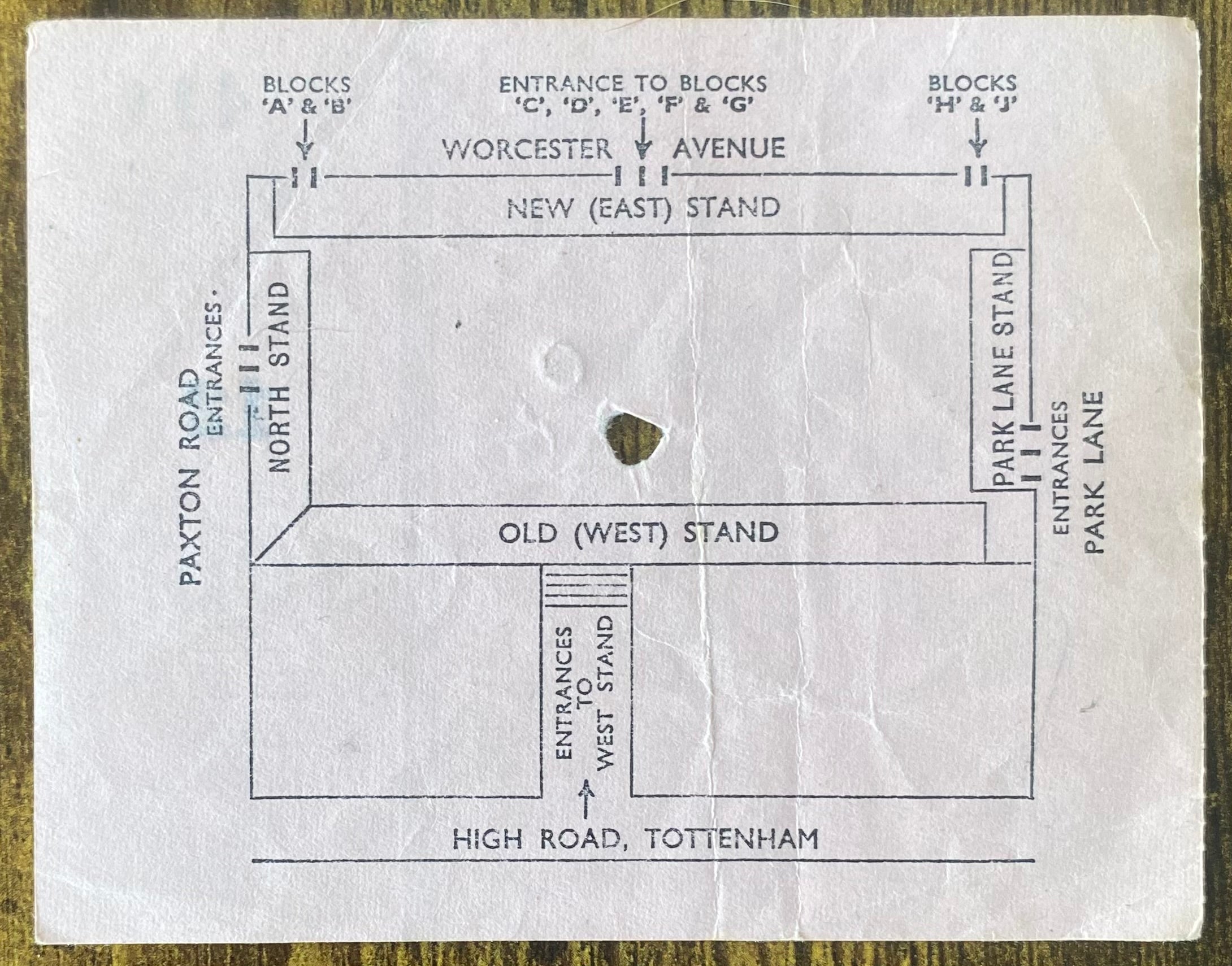 1971/72 ORIGINAL DIVISION ONE TICKET TOTTENHAM HOTSPUR V EVERTON