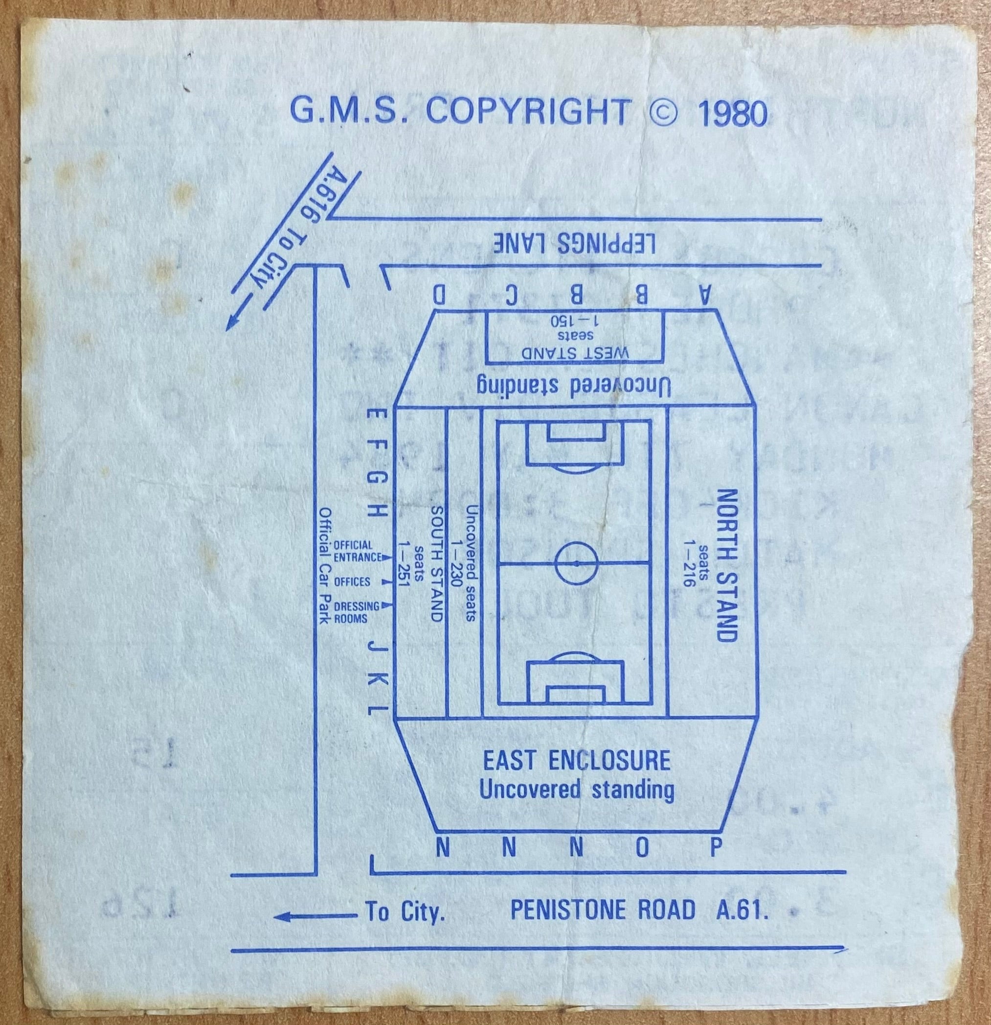 1983/84 ORIGINAL DIVISION 2 TICKET SHEFFIELD WEDNESDAY V MANCHESTER CITY