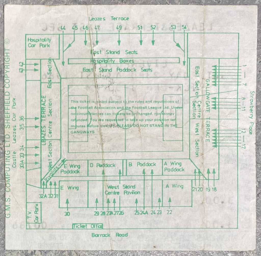1986/87 ORIGINAL DIVISION ONE TICKET NEWCASTLE UNITED V LIVERPOOL