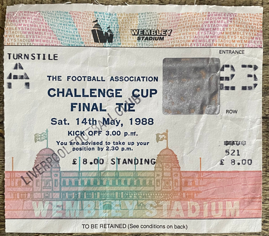 1988 ORIGINAL FA CUP FINAL TICKET WIMBLEDON V LIVERPOOL