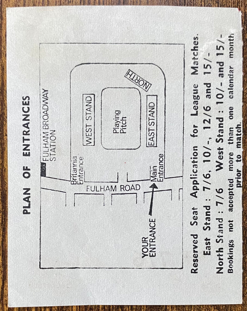 1965/66 ORIGINAL INTER CITIES FAIR CUP 2ND ROUND 2ND LEG TICKET CHELSEA V WEINER SC (VIENNA)