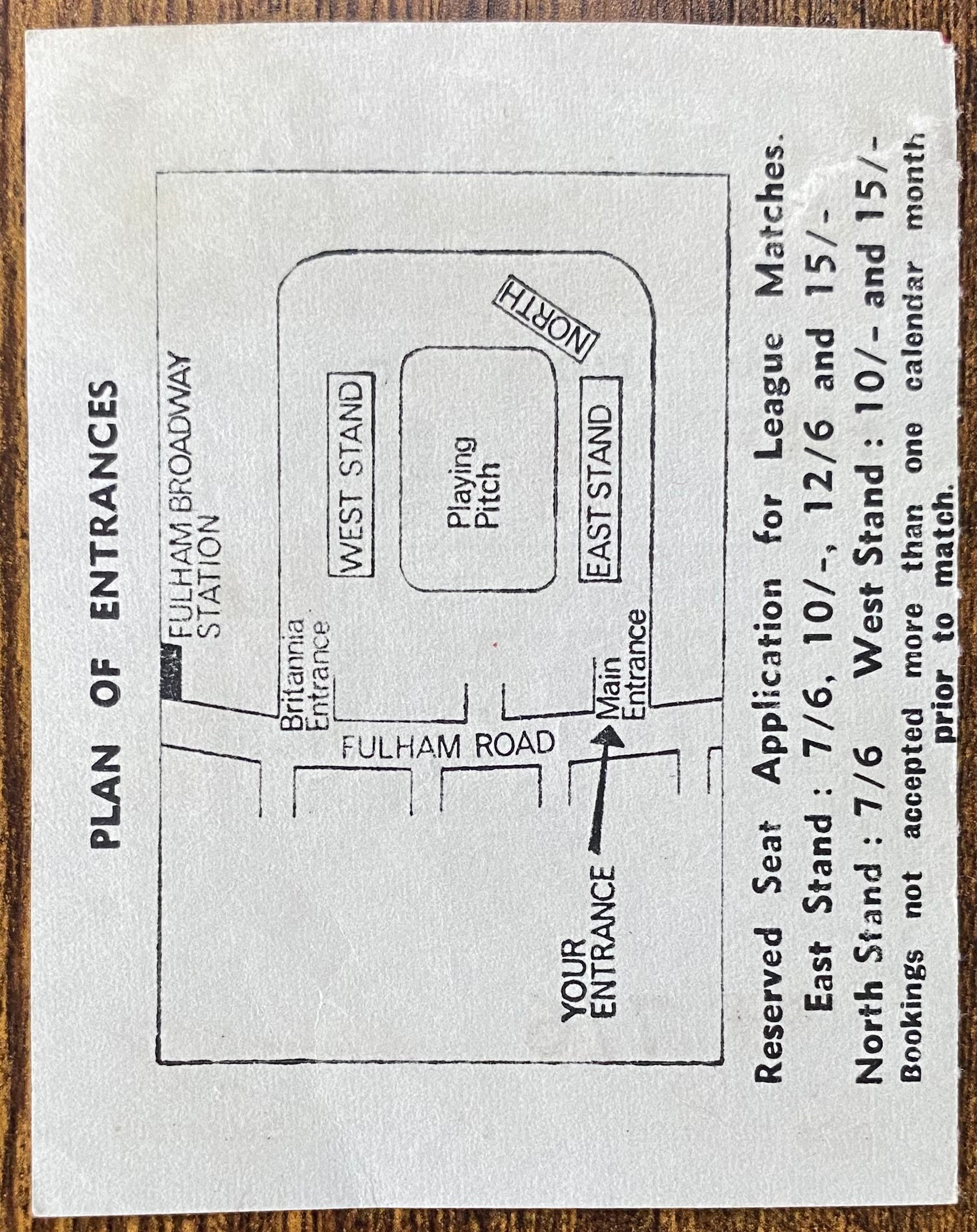 1965/66 ORIGINAL INTER CITIES FAIR CUP 2ND ROUND 2ND LEG TICKET CHELSEA V WEINER SC (VIENNA)