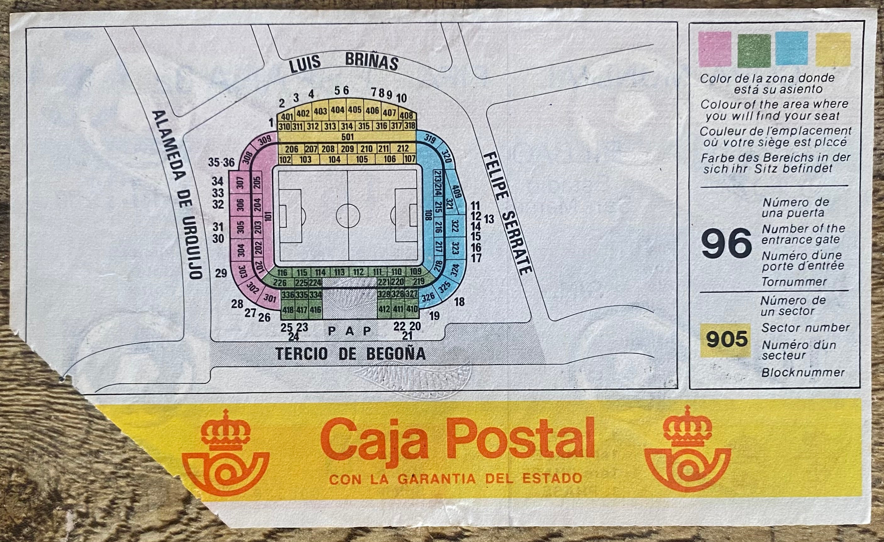1982 ORIGINAL WORLD CUP 1ST ROUND TICKET ENGLAND V FRANCE @ BILBAO