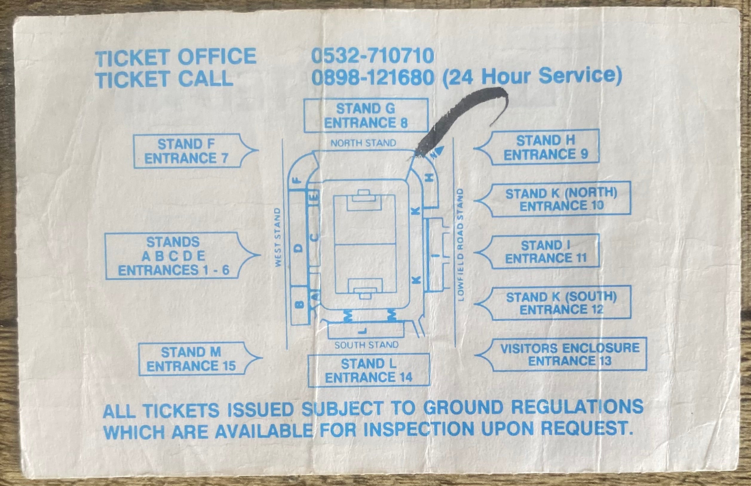 1992/93 ORIGINAL PREMIER LEAGUE TICKET LEEDS UNITED V LIVERPOOL