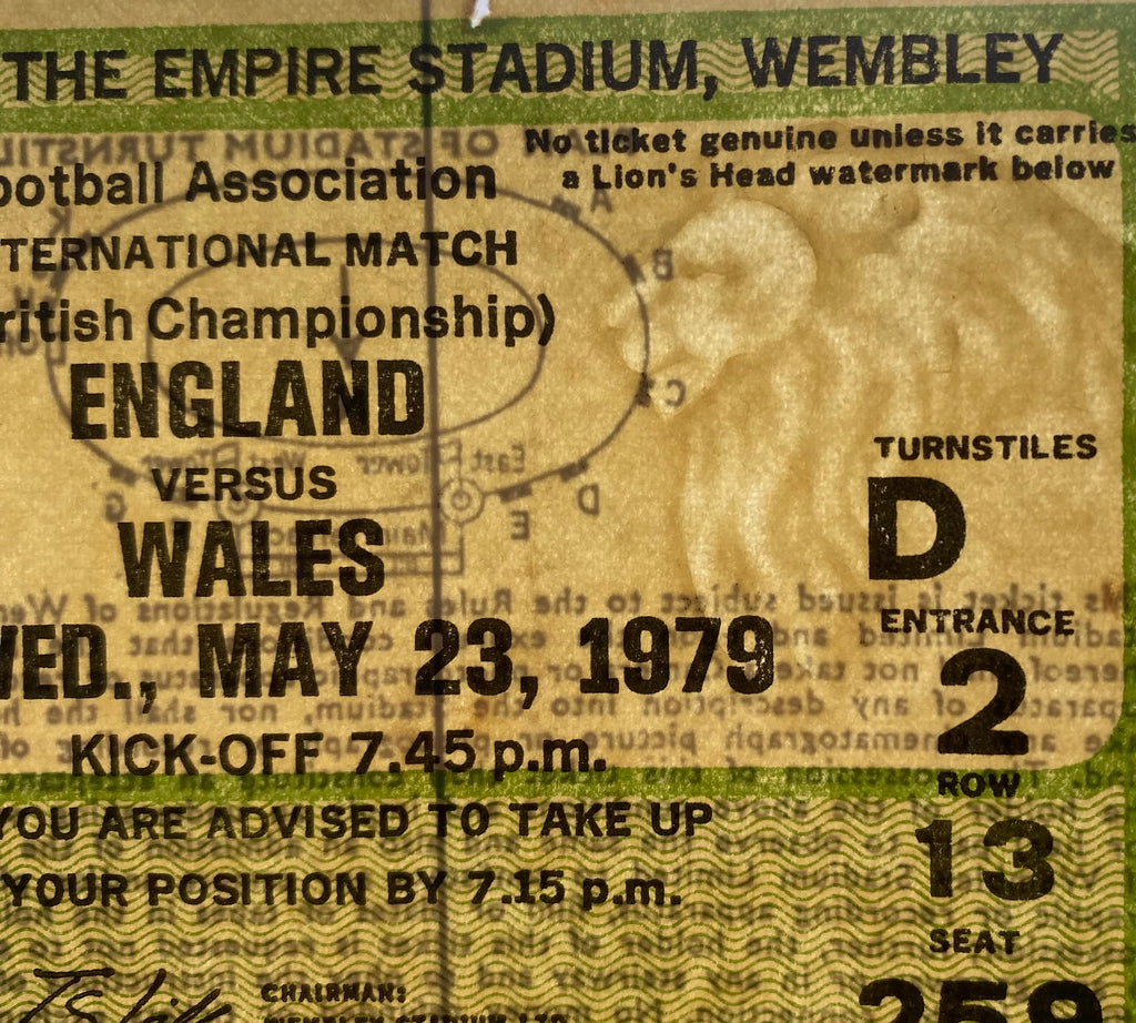 1979 ORIGINAL BRITISH HOME INTERNATIONAL CHAMPIONSHIPS TICKET ENGLAND V WALES