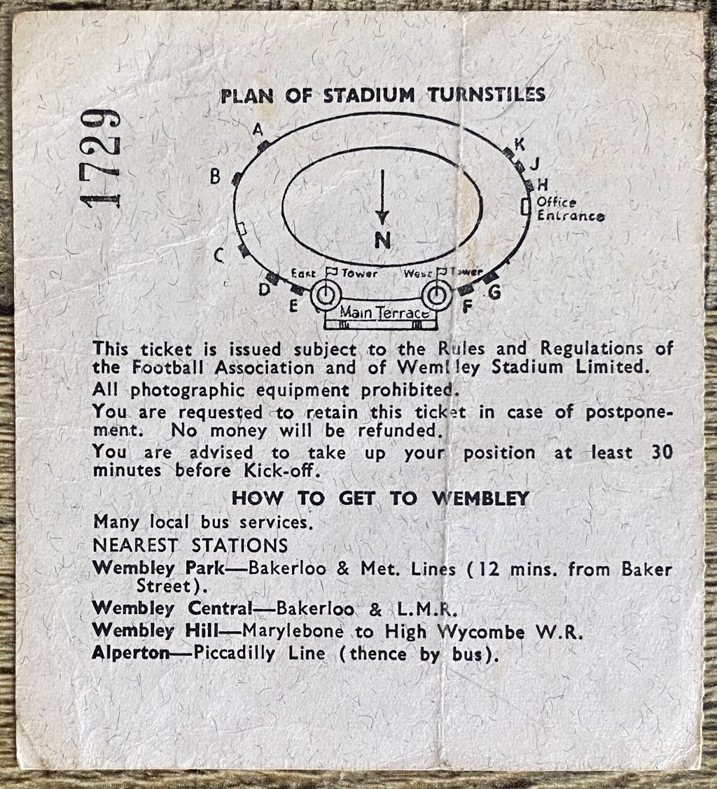 1966 ORIGINAL WORLD CUP 1ST ROUND TICKET ENGLAND V URUGUAY @ WEMBLEY