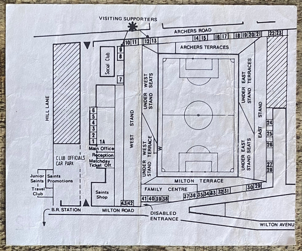 1992/93 ORIGINAL PREMIER LEAGUE TICKET SOUTHAMPTON V ARSENAL
