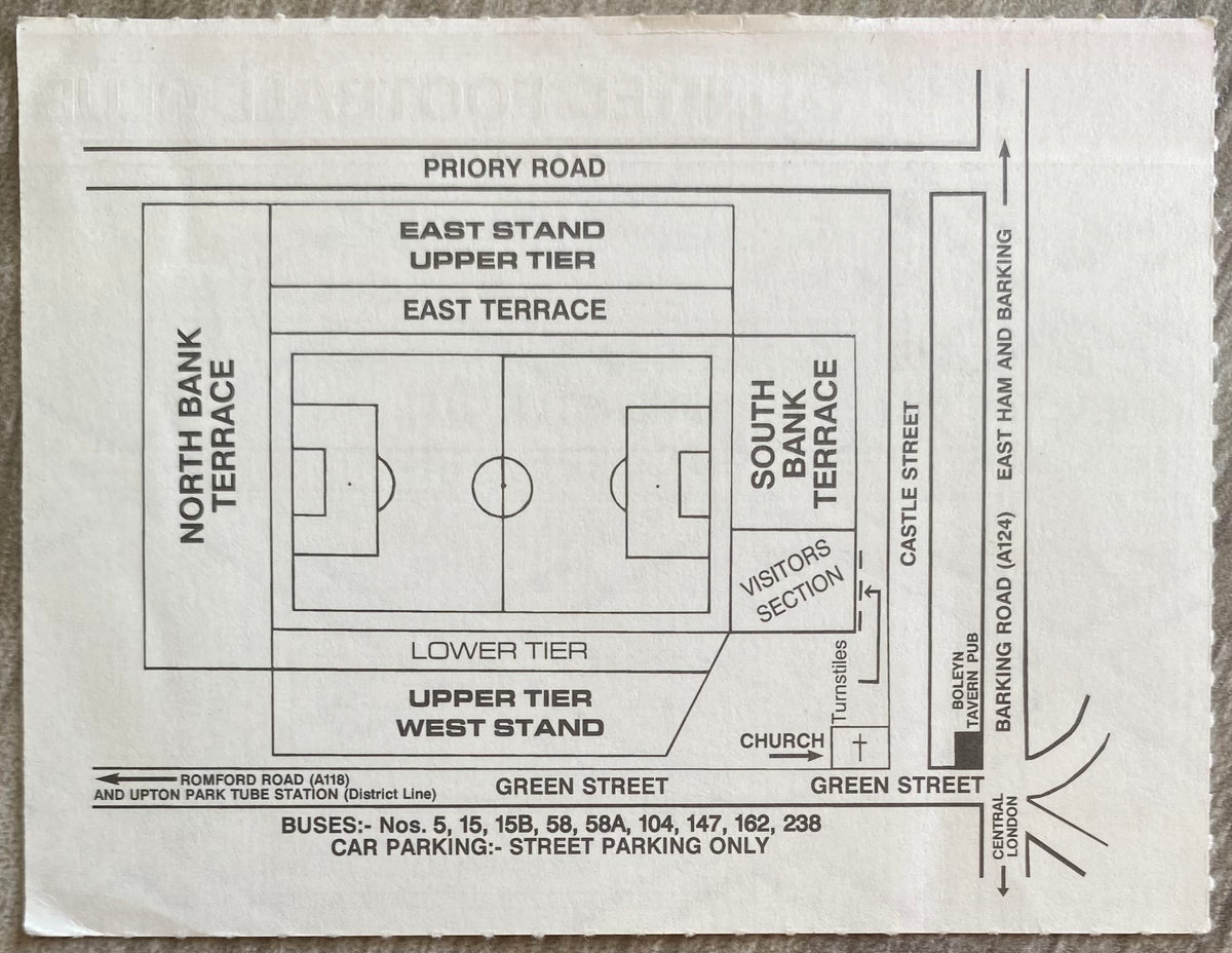 1991/92 ORIGINAL DIVISION 2 TICKET CHARLTON ATHLETIC V NEWCASTLE UNITED