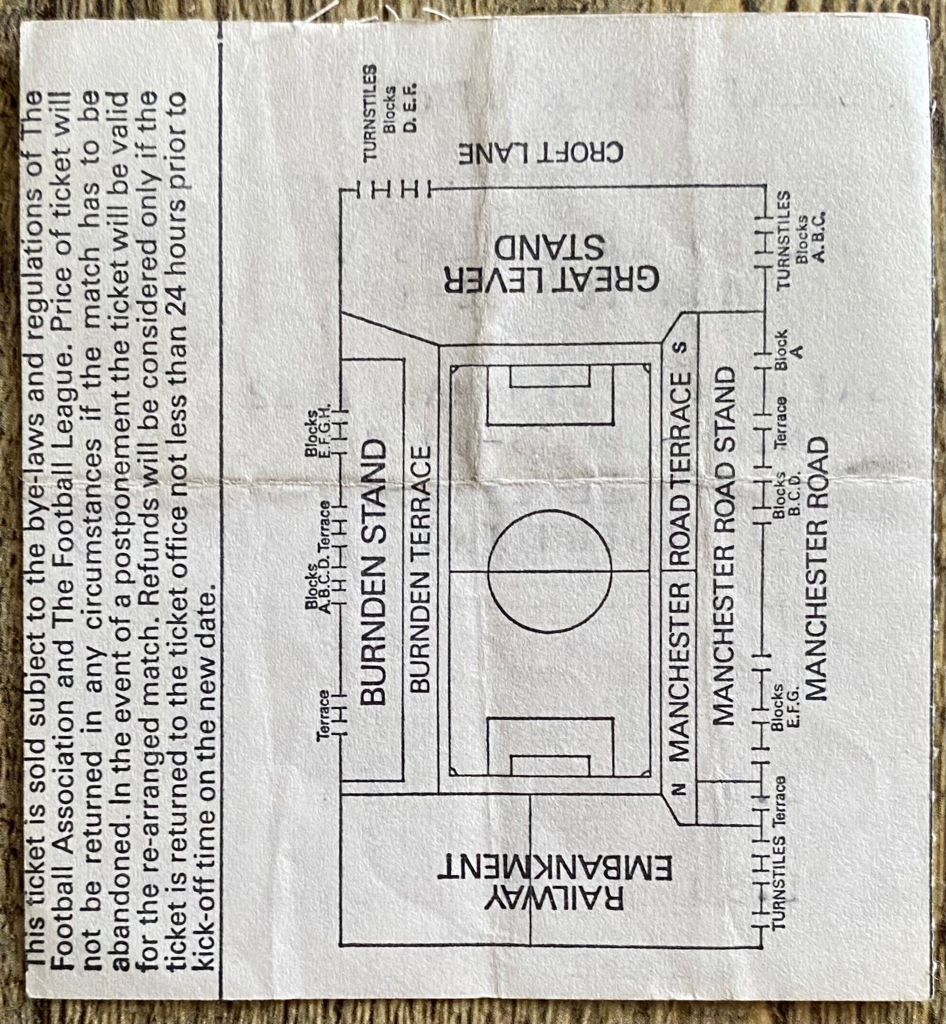 1981/82 ORIGINAL DIVISION 1 TICKET BOLTON WANDERERS V NORWICH CITY