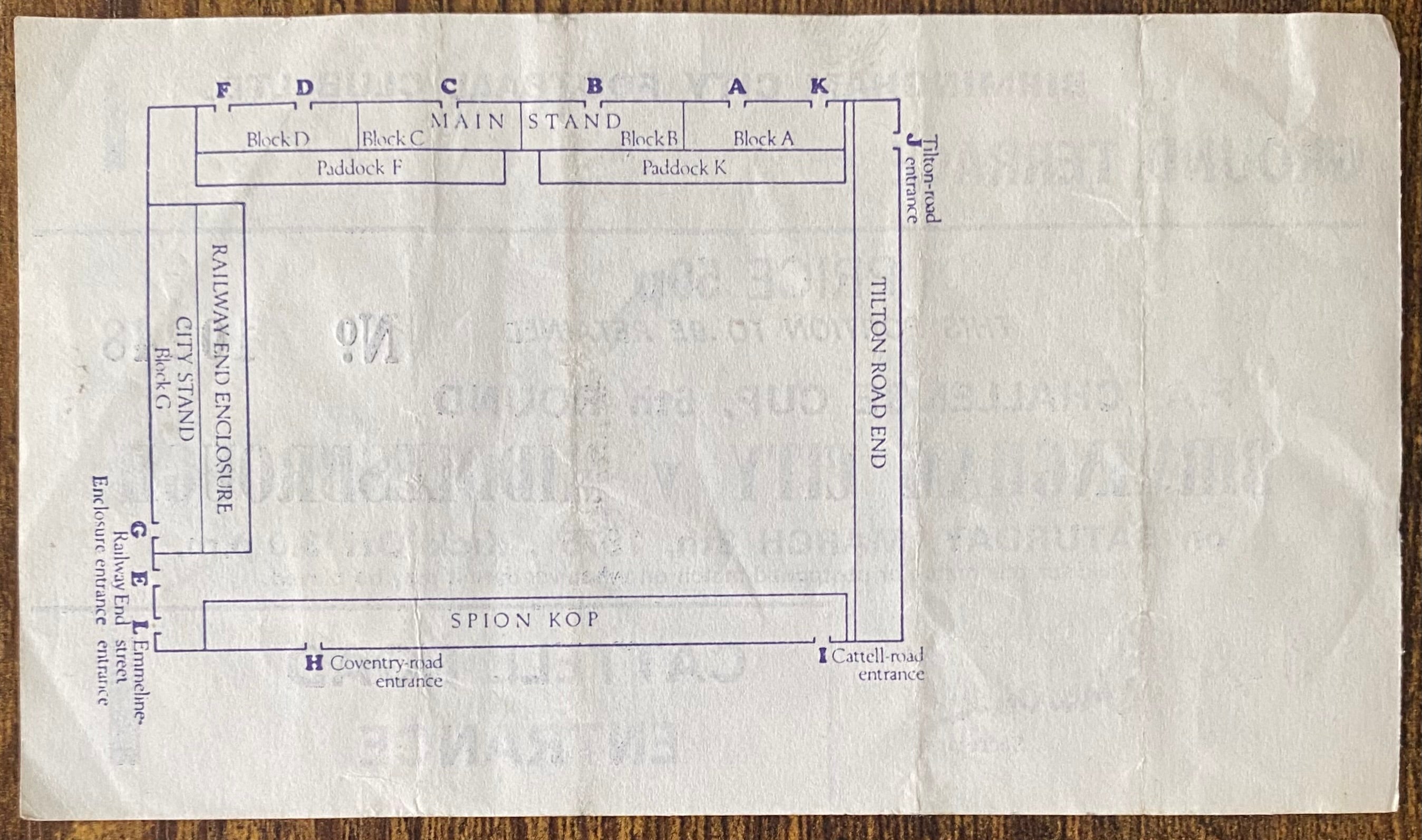 1974/75 ORIGINAL FA CUP 6TH ROUND TICKET BIRMINGHAM CITY V MIDDLESBROUGH
