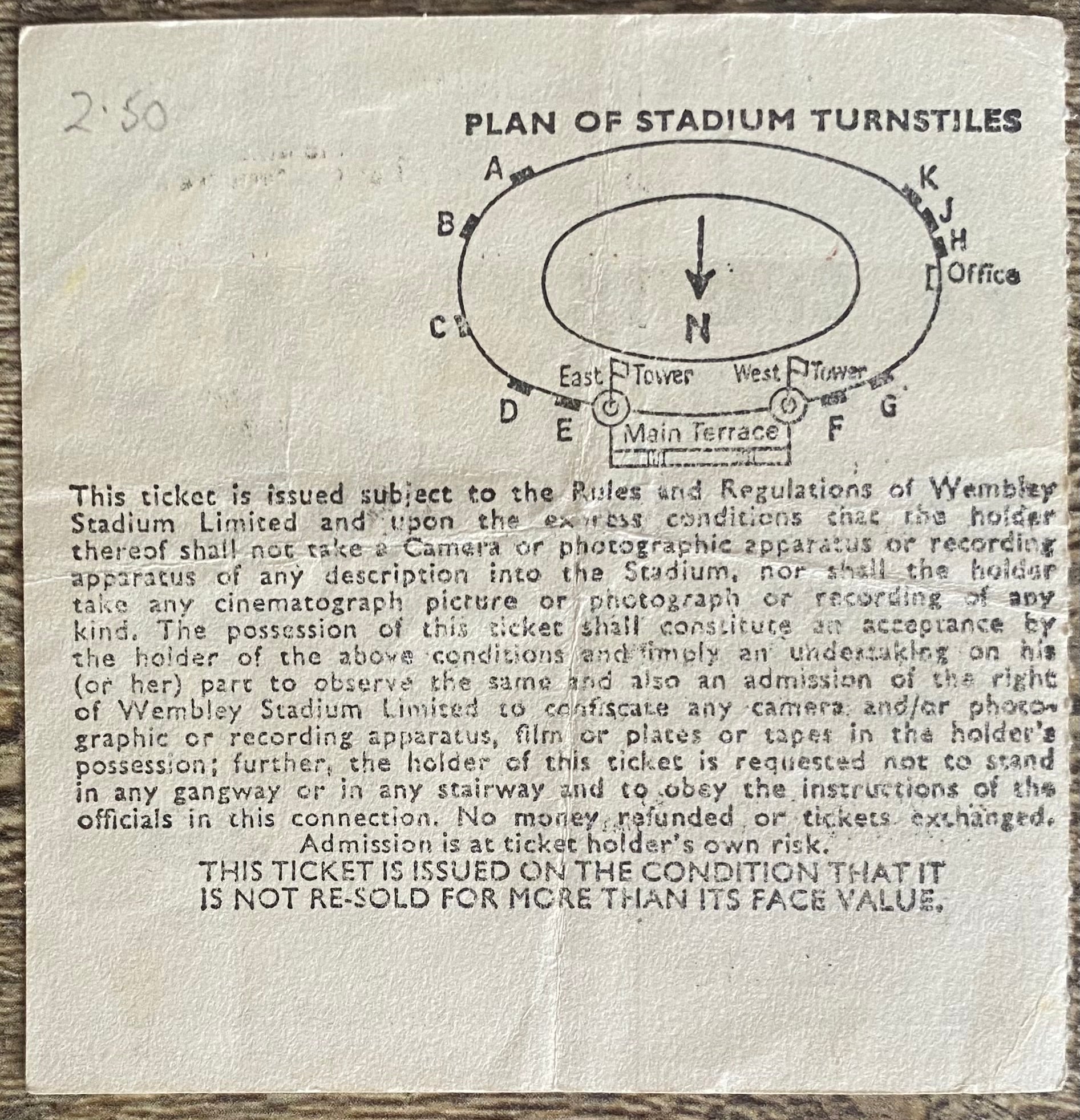 1980 ORIGINAL CHARITY SHIELD TICKET LIVERPOOL V WEST HAM UNITED