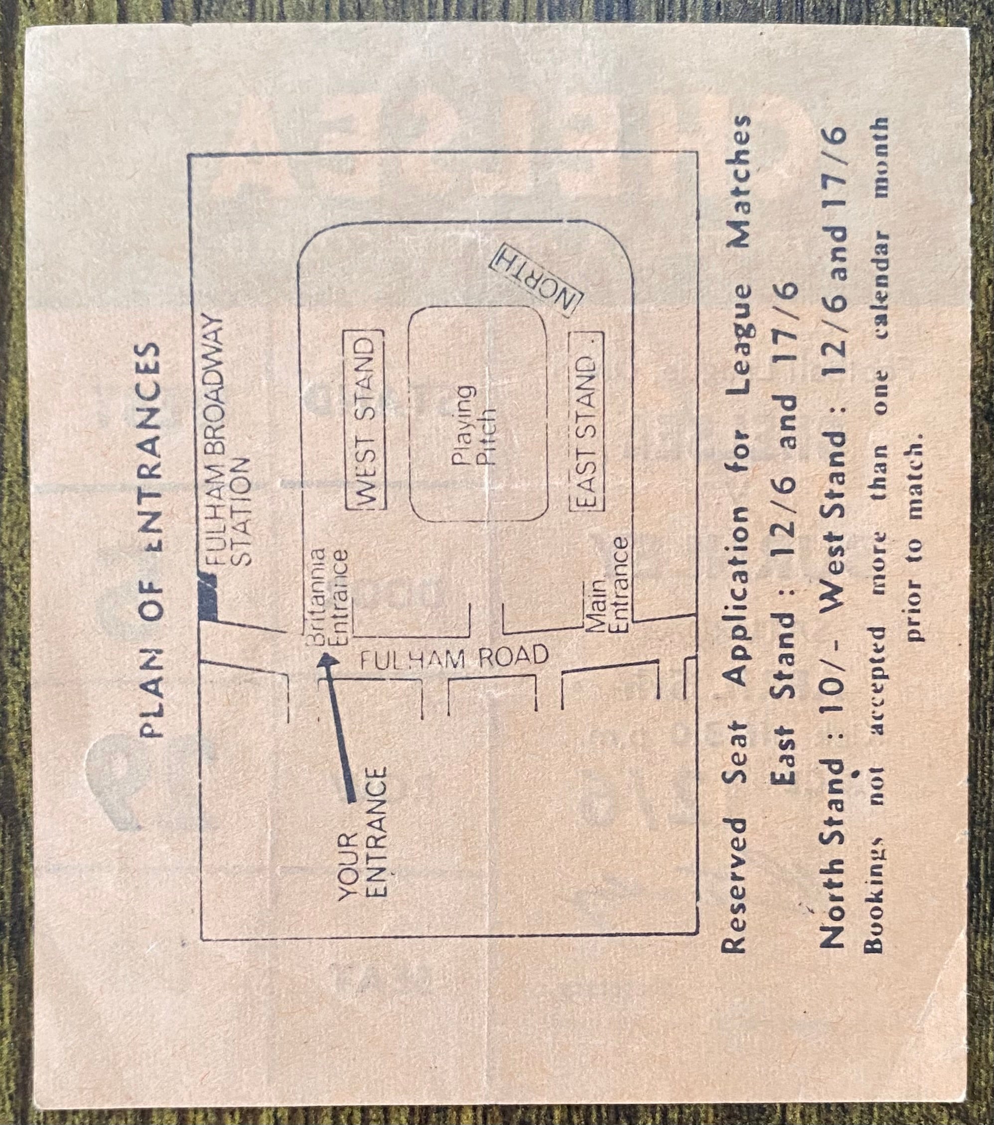 1968/69 ORIGINAL  DIVISION 1 TICKET CHELSEA V BURNLEY