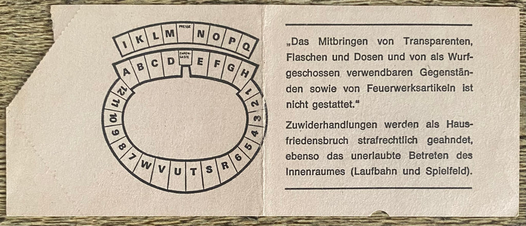 1979 ORIGINAL GELSENKIRCHEN PRE SEASON TOURNAMENT TICKET LIVERPOOL V FEYENOORD AND SCHALKE 04 V BENFICA