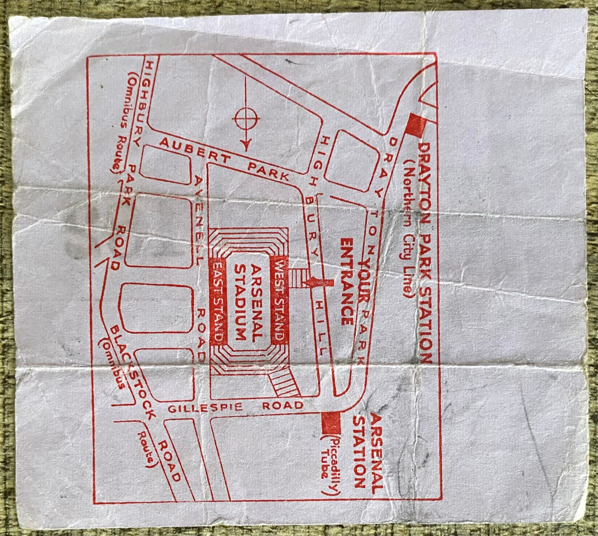 1971/72 ORIGINAL EUROPEAN CUP QUARTER FINAL 2ND LEG TICKET ARSENAL V AJAX AMSTERDAM