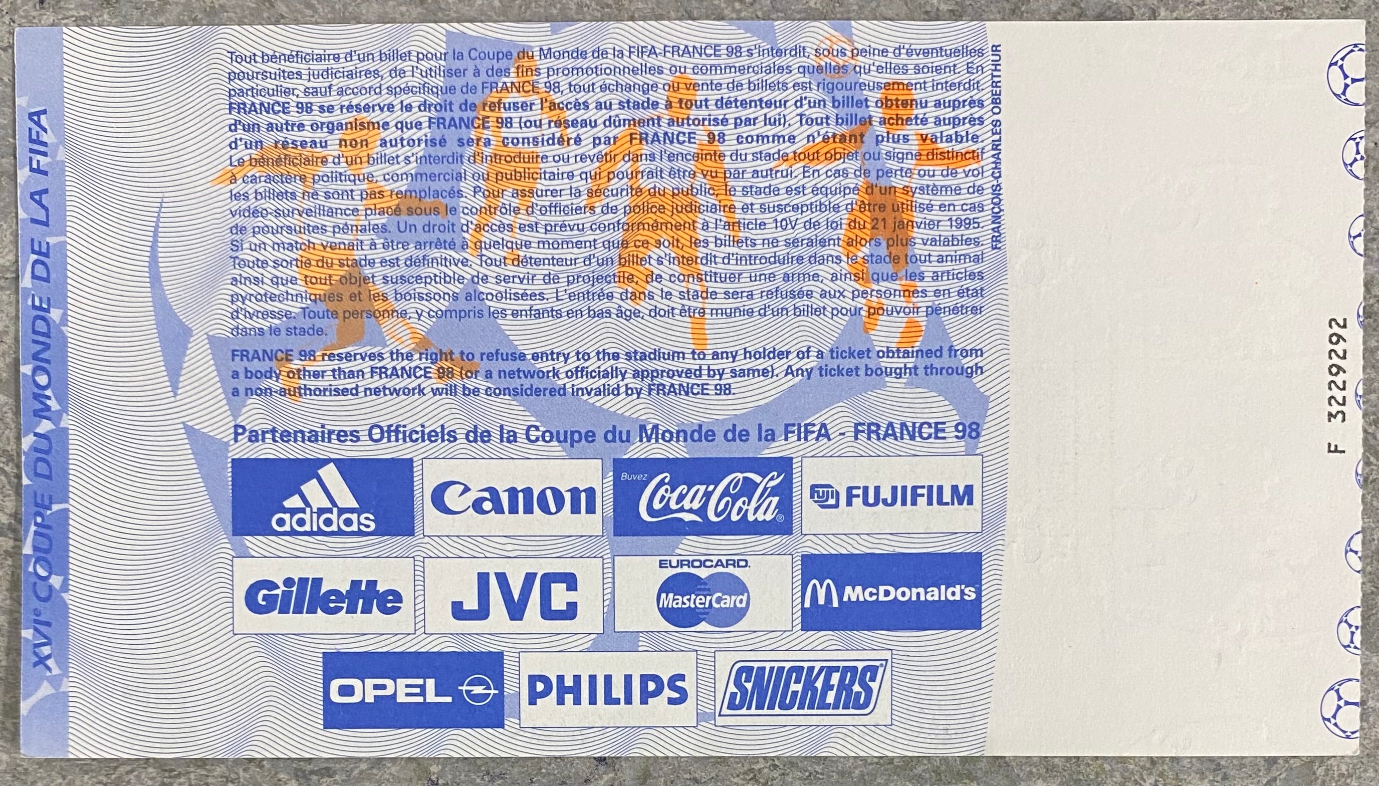 1998 ORIGINAL WORLD CUP 1ST ROUND TICKET SCOTLAND V MOROCCO @ ST ETIENNE