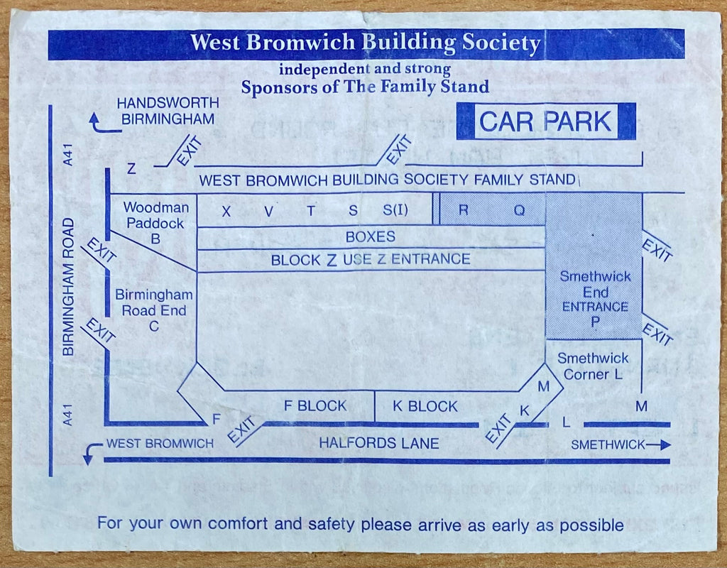 1992/93 ORIGINAL FA CUP 3RD ROUND TICKET WEST BROMWICH ALBION V WEST HAM UNITED