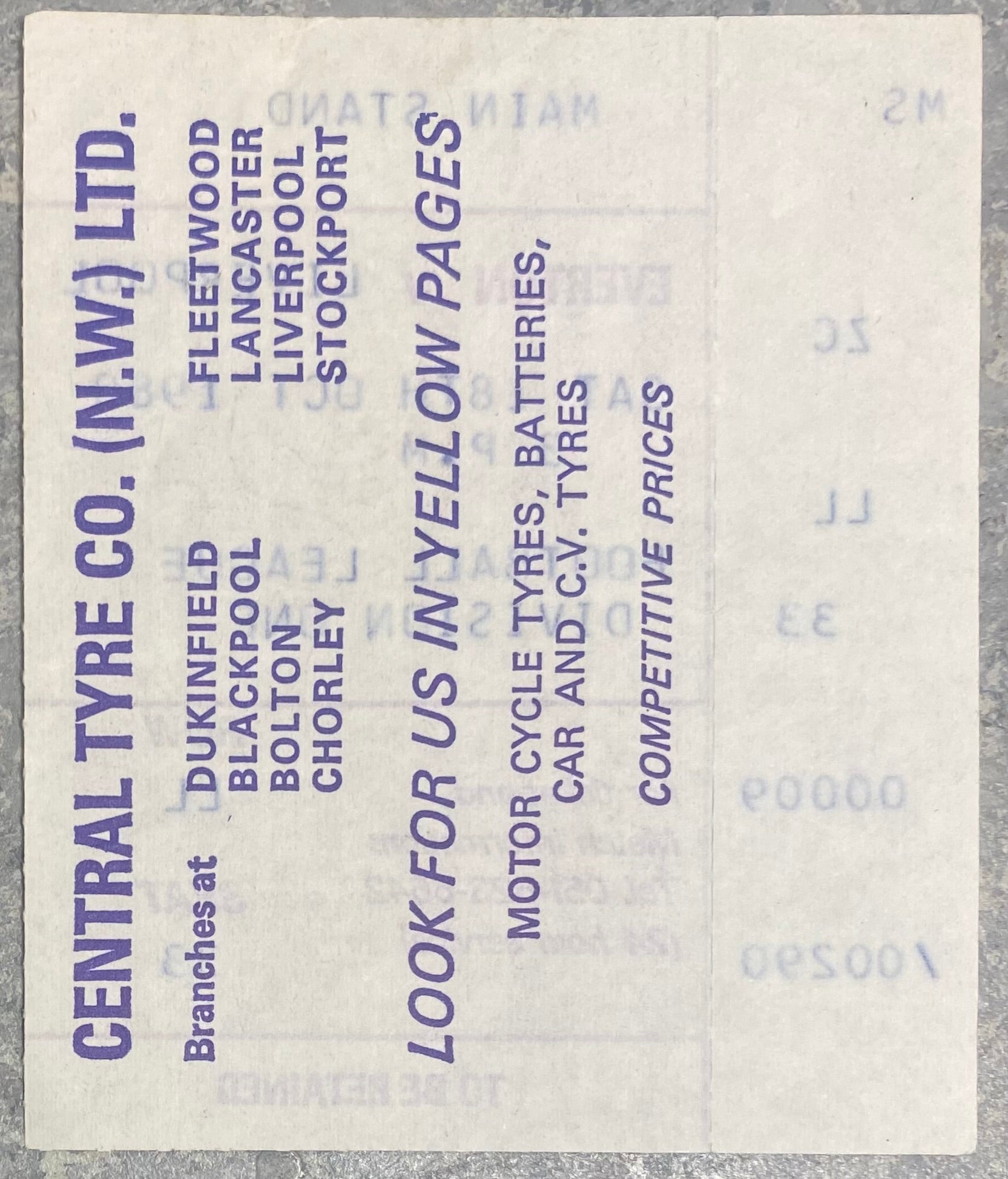 1980/81 ORIGINAL DIVISION ONE TICKET EVERTON V LIVERPOOL