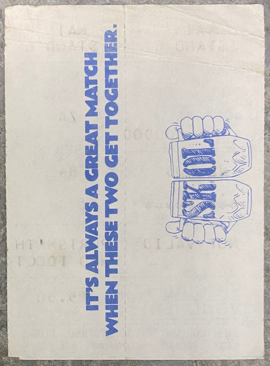 1984/85 ORIGINAL MILK CUP 2ND ROUND 2ND LEG TICKET NOTTINGHAM FOREST V PORTSMOUTH