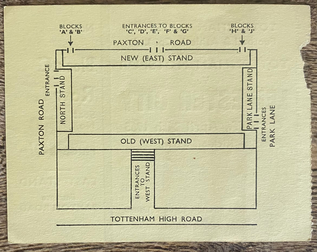 1964/65 ORIGINAL DIVISION ONE TICKET TOTTENHAM HOTSPUR V LEICESTER CITY
