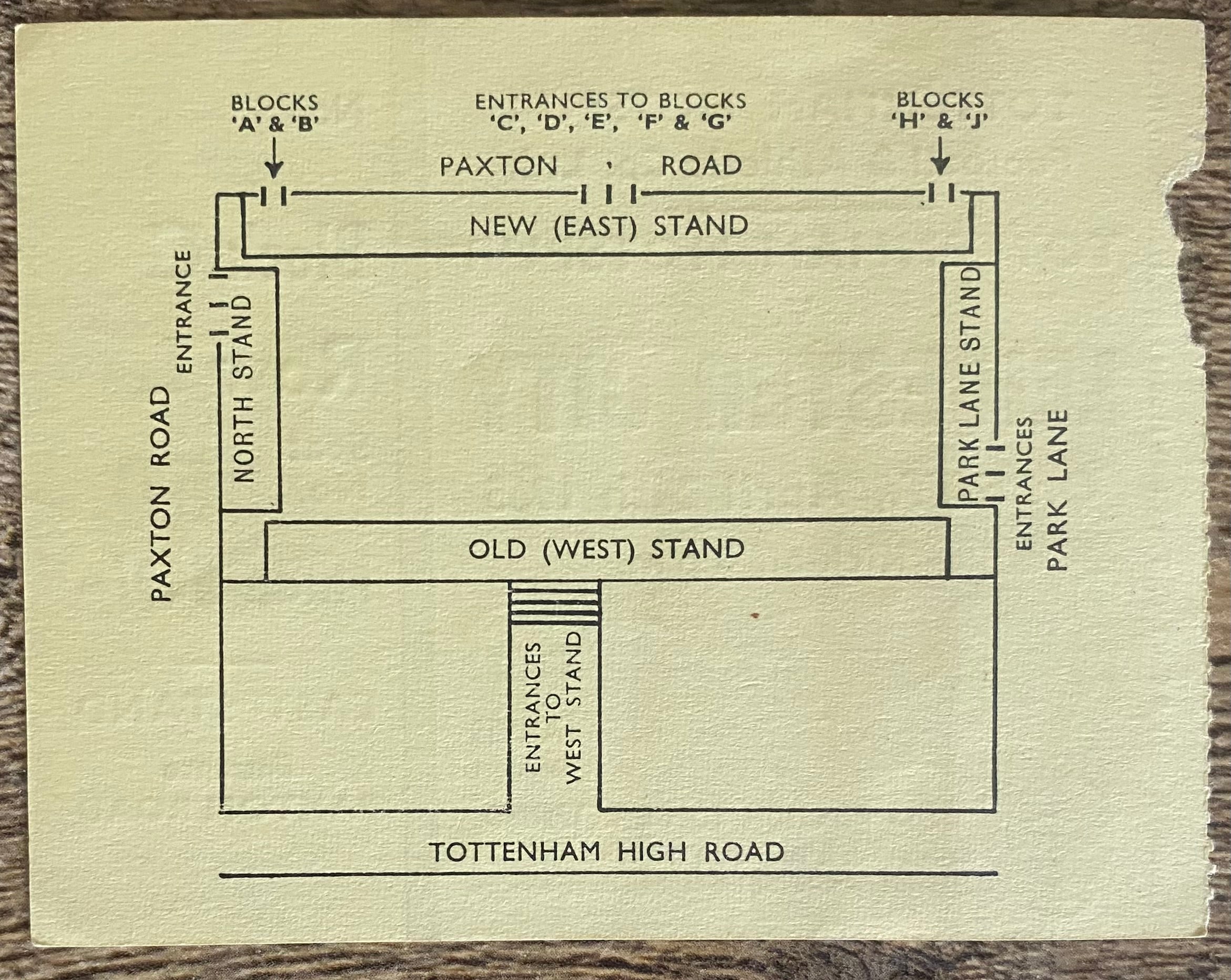 1964/65 ORIGINAL DIVISION ONE TICKET TOTTENHAM HOTSPUR V LEICESTER CITY