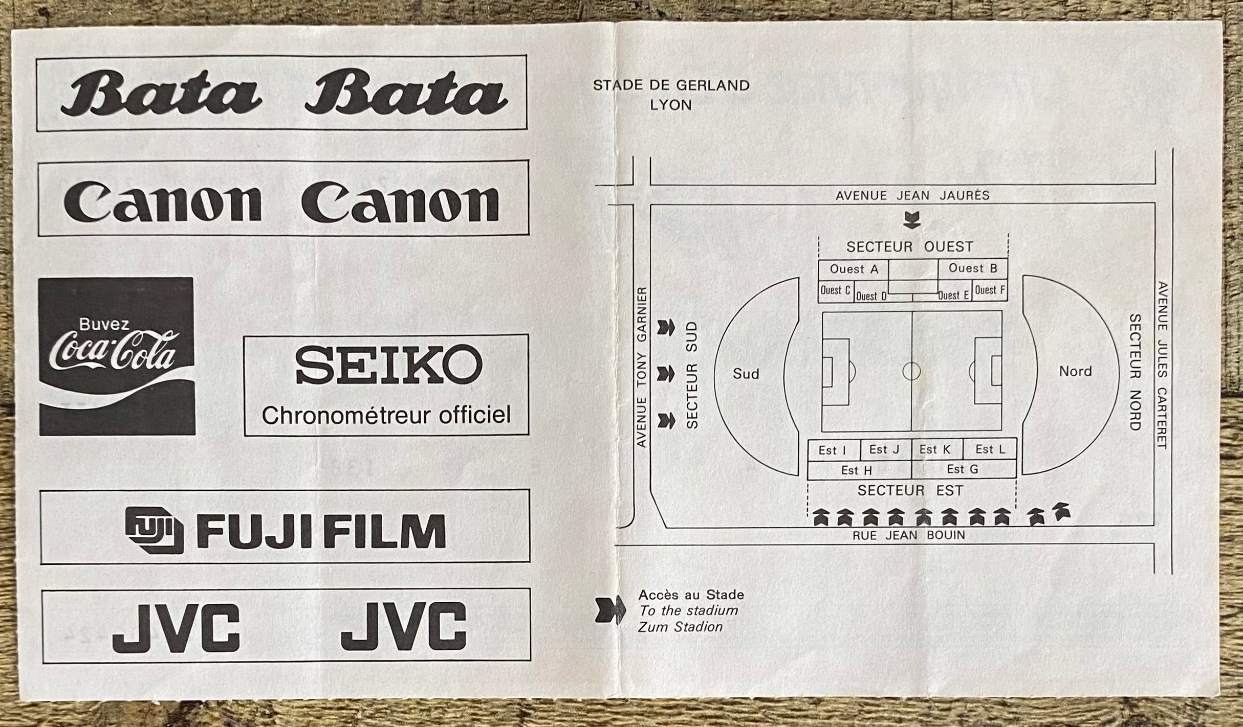 1984 ORIGINAL EURO 84 SEMI FINAL TICKET SPAIN V DENMARK @ LYON