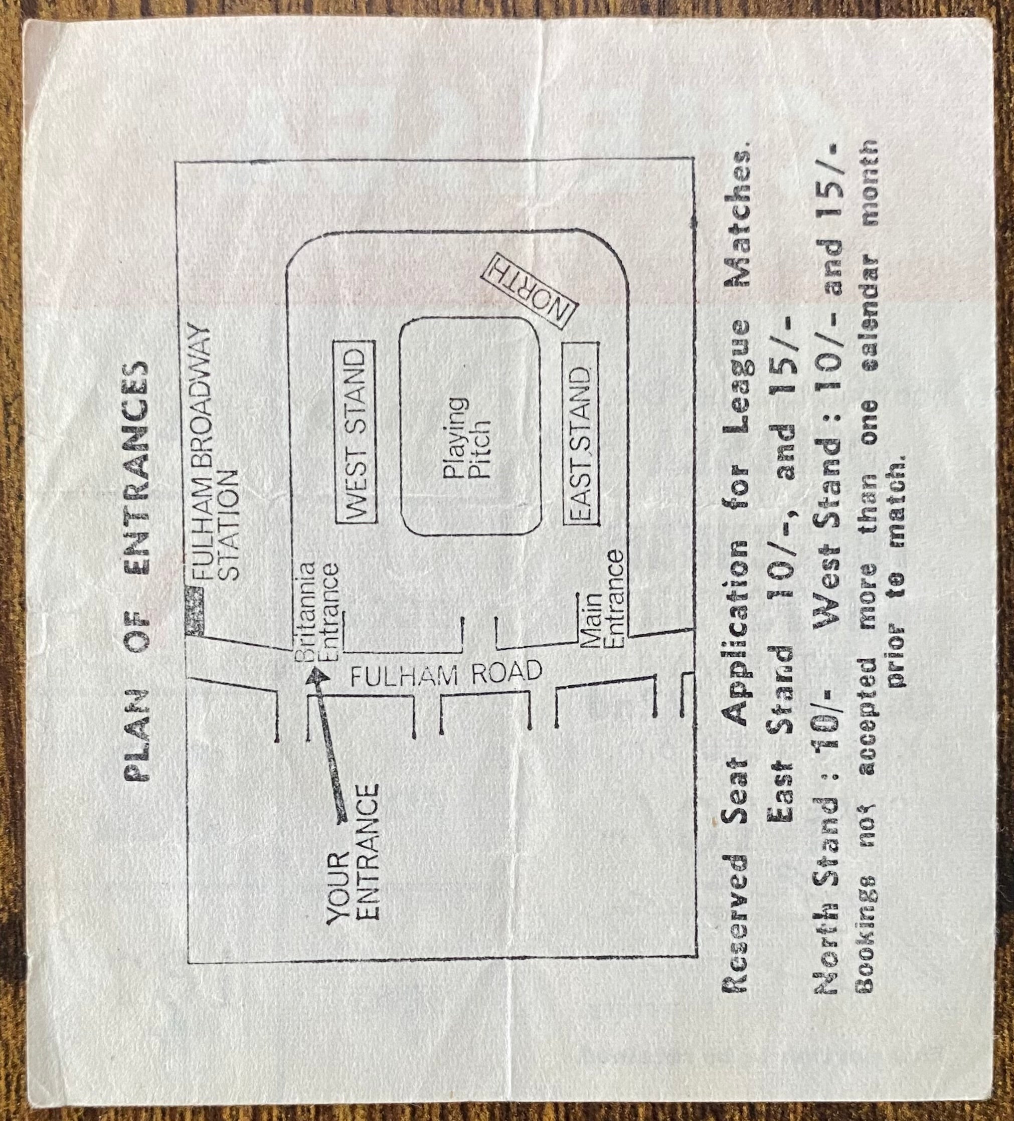 1966/67 ORIGINAL DIVISION 1 TICKET CHELSEA V TOTTENHAM HOTSPUR