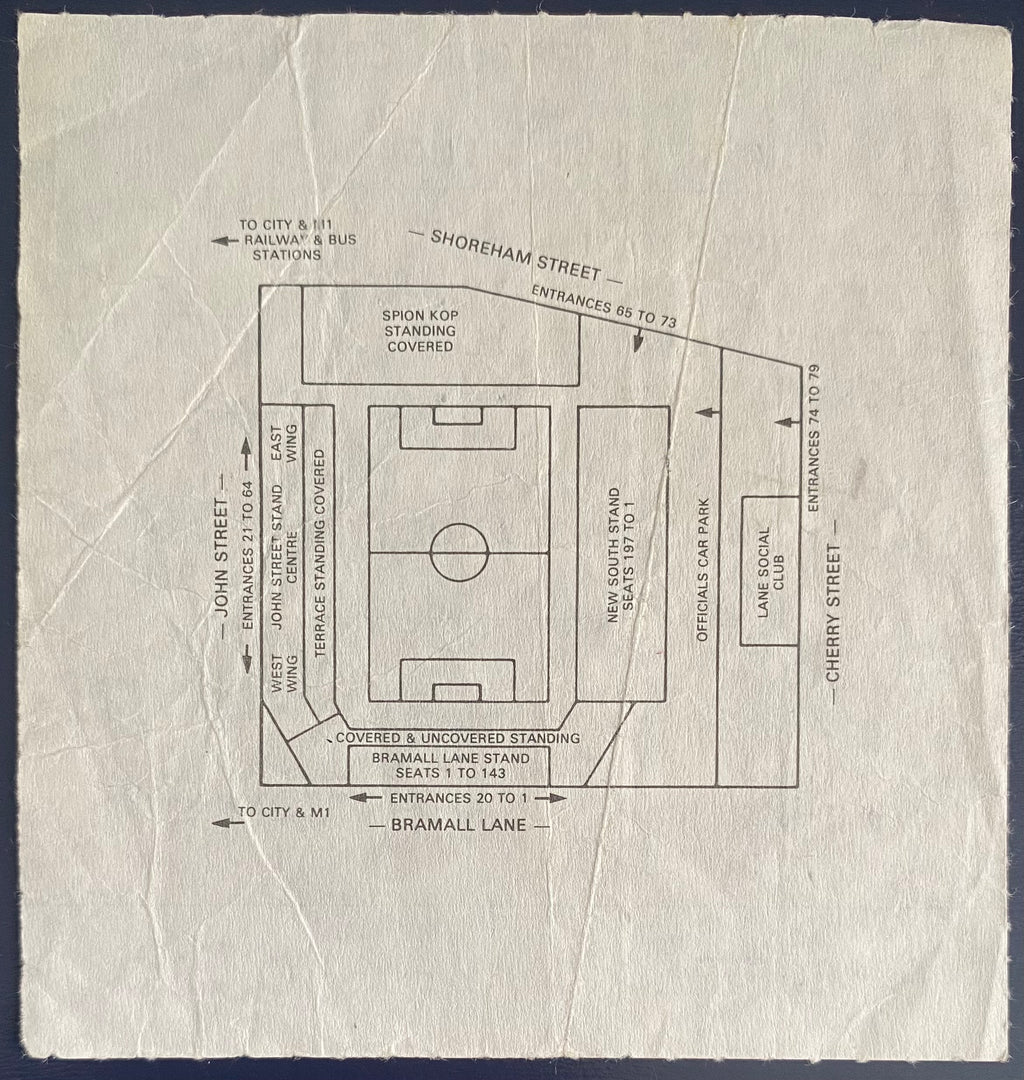 1985/86 ORIGINAL DIVISION 2  TICKET SHEFFIELD UNITED V PORTSMOUTH