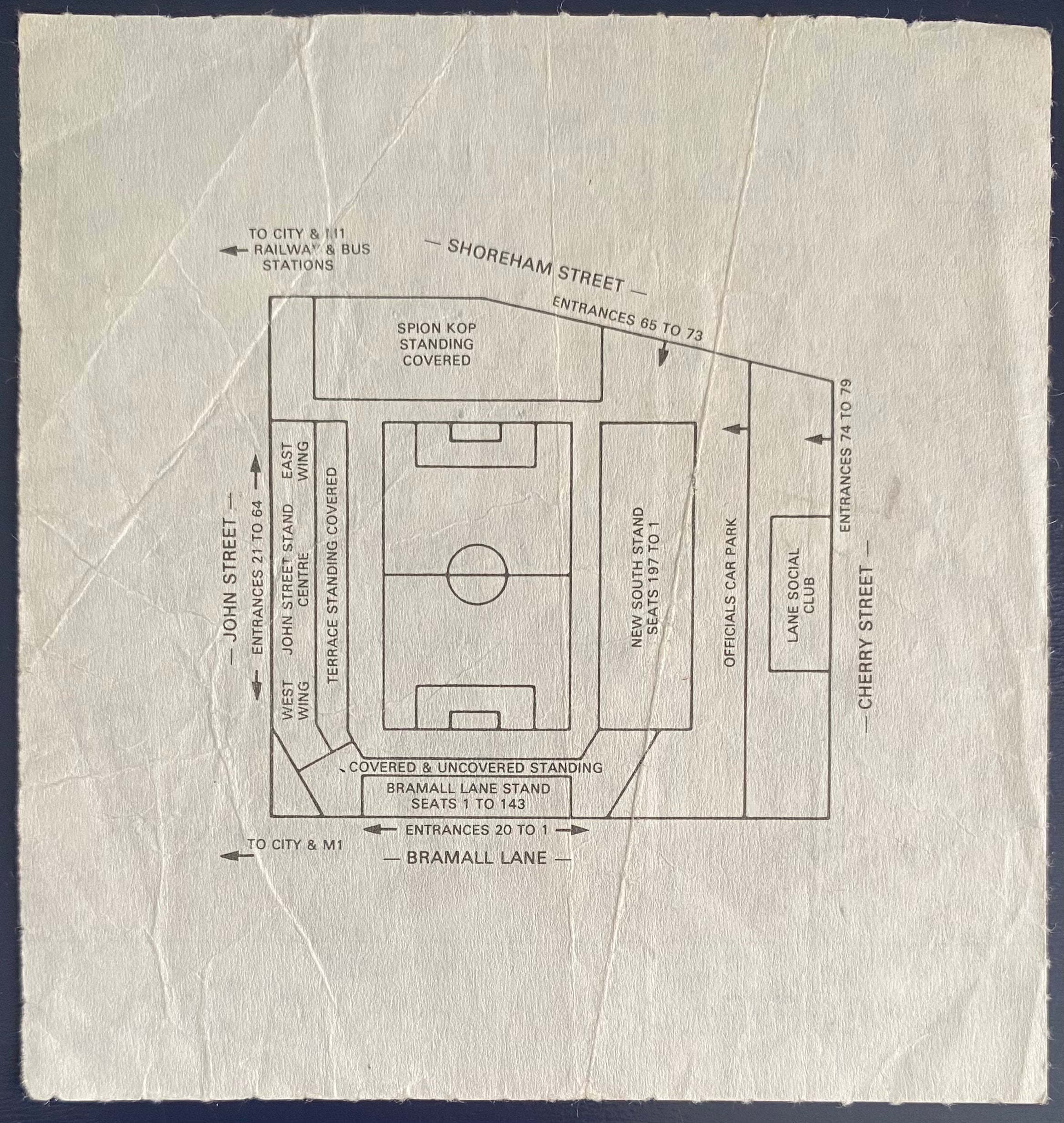 1985/86 ORIGINAL DIVISION 2  TICKET SHEFFIELD UNITED V PORTSMOUTH