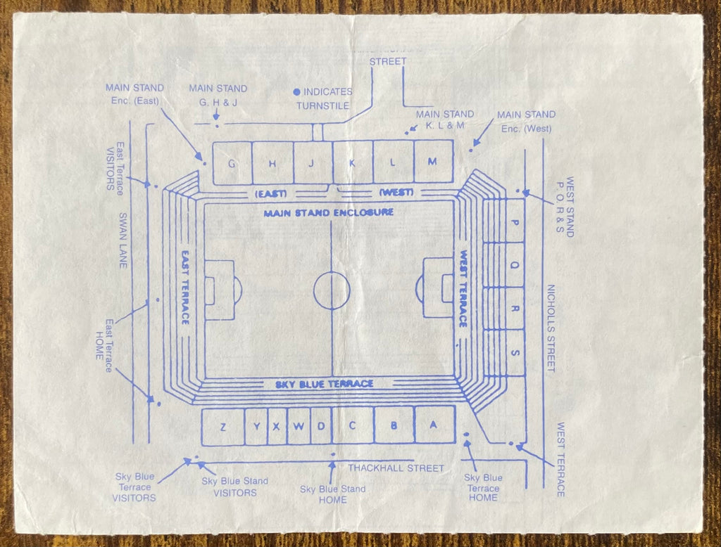 1990/91 ORIGINAL RUMBELOWS CUP 2ND ROUND 1ST LEG TICKET COVENTRY CITY V BOLTON WANDERERS