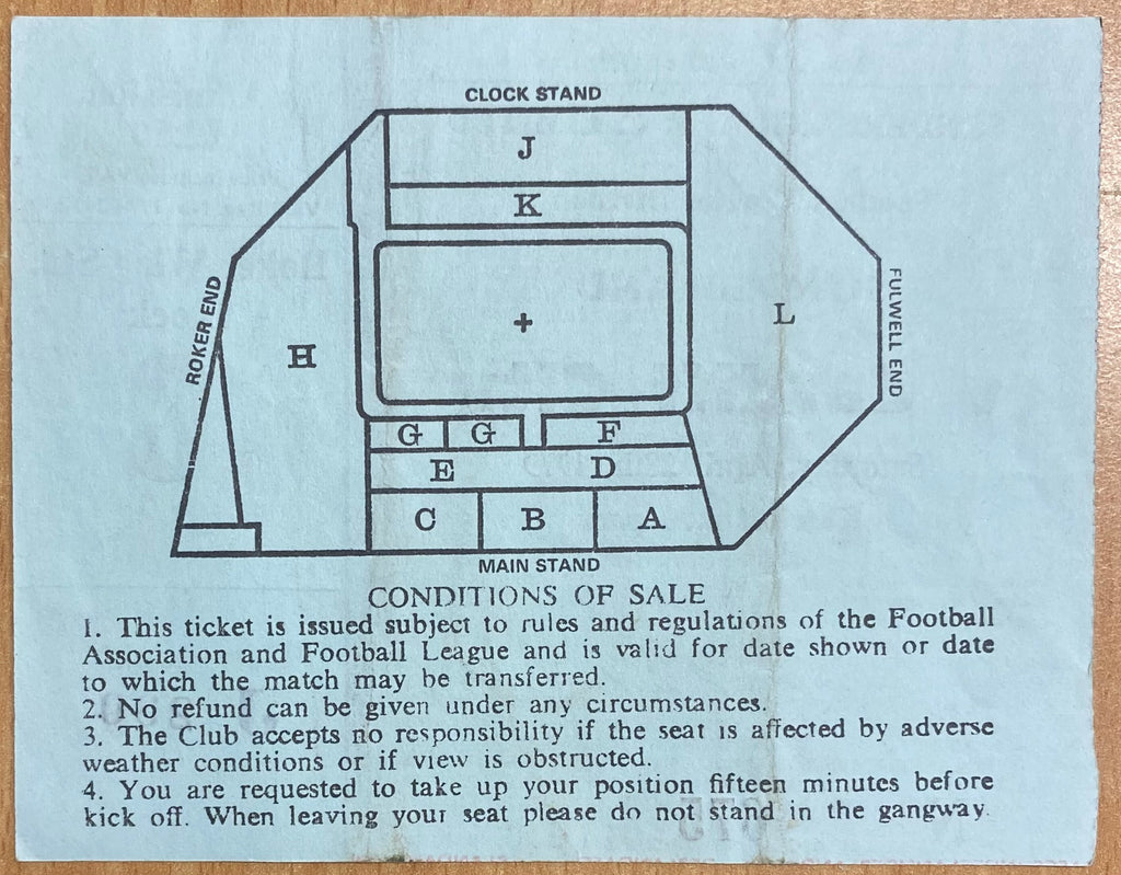 1979/80 ORIGINAL DIVISION 2 TICKET SUNDERLAND V CARDIFF CITY