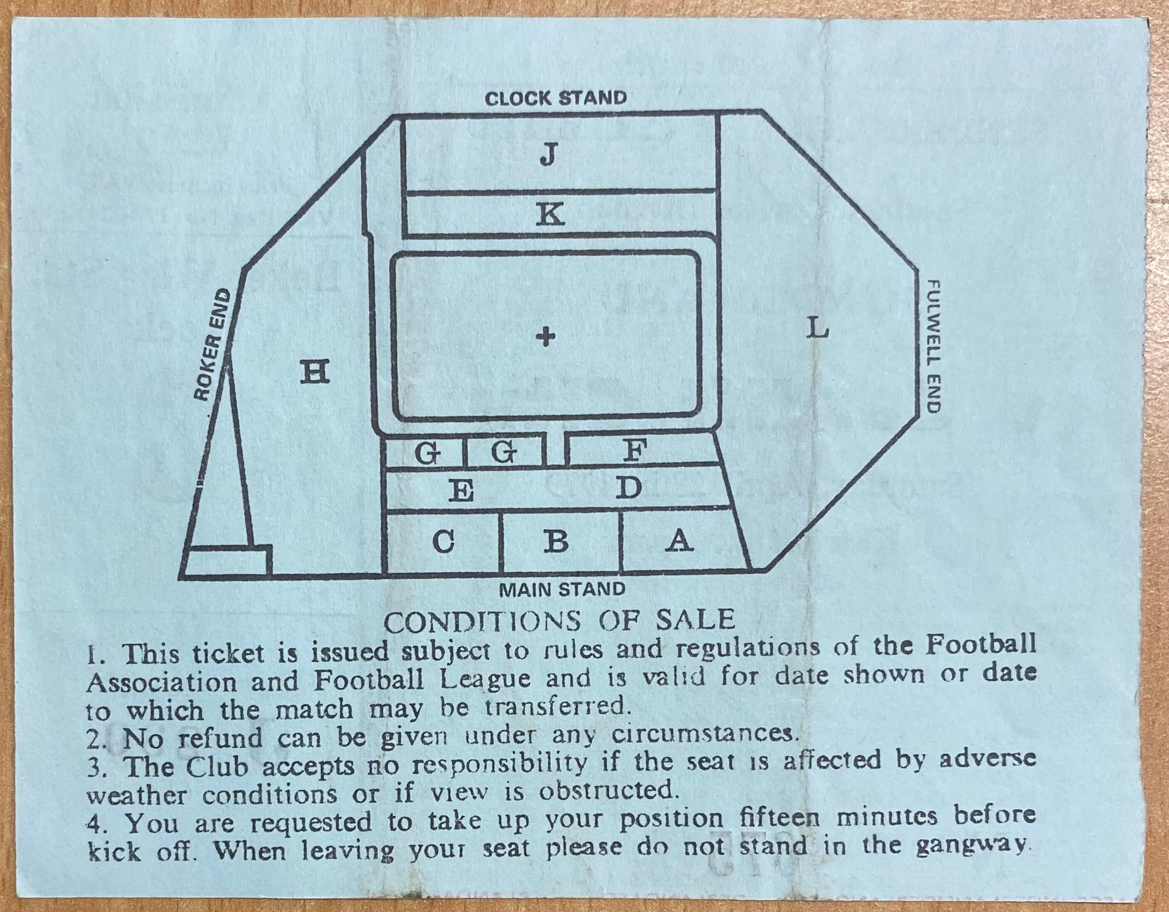 1979/80 ORIGINAL DIVISION 2 TICKET SUNDERLAND V CARDIFF CITY