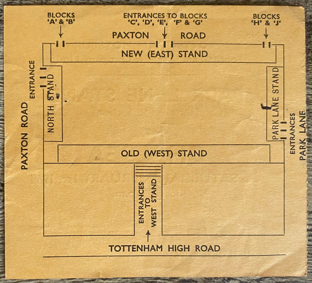 1963/64 ORIGINAL DIVISION ONE TICKET TOTTENHAM HOTSPUR V CHELSEA