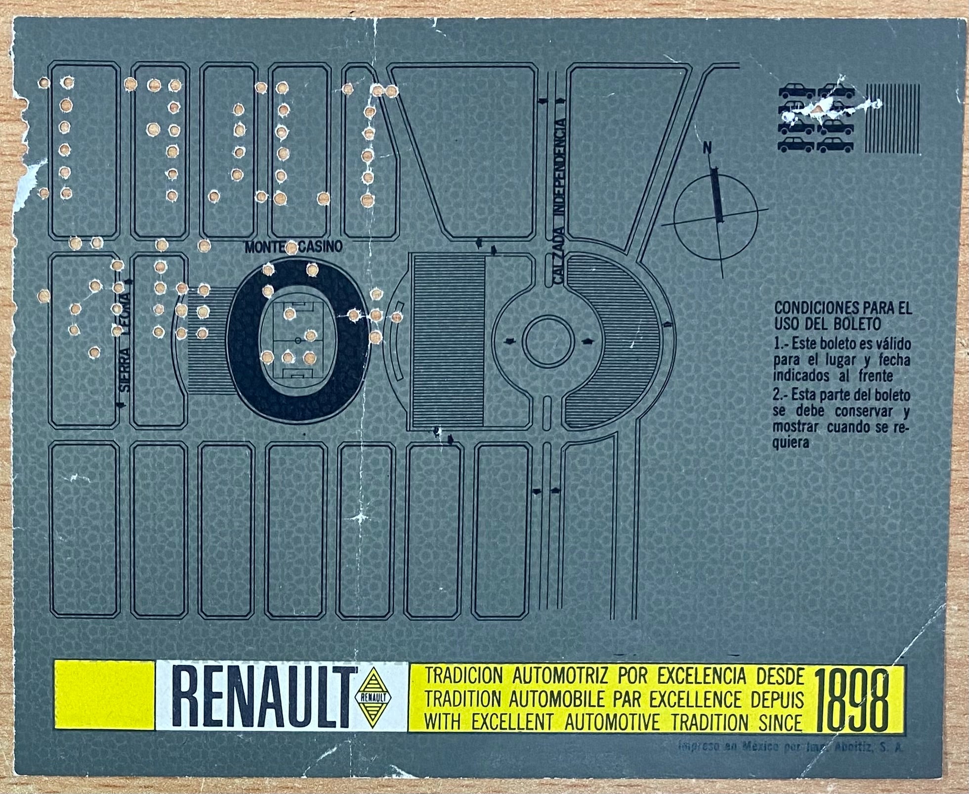 1970 ORIGINAL WORLD CUP SEMI FINAL TICKET BRAZIL V URUGUAY @ GUADALAJARA